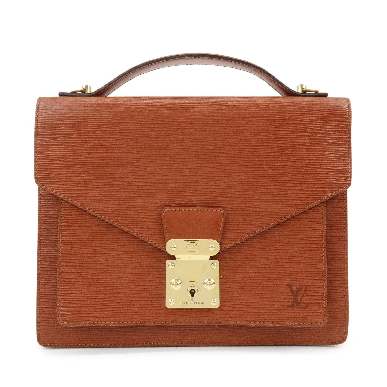 Louis Vuitton Epi Monceau 2way Bag Hand Bag Kenya Brown M52123