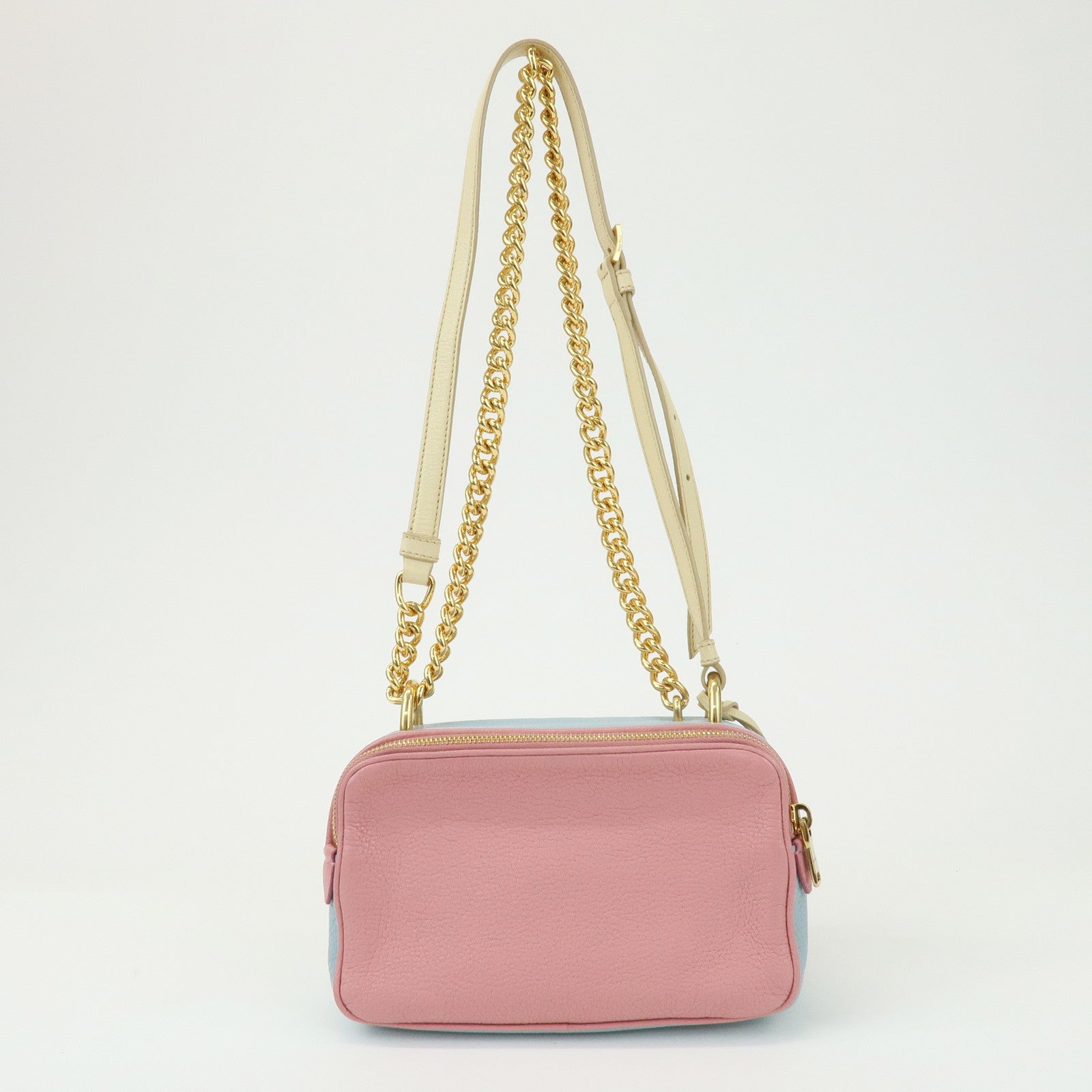 MIU MIU Camera Bag Chain Shoulder Bag Pink Light Blue