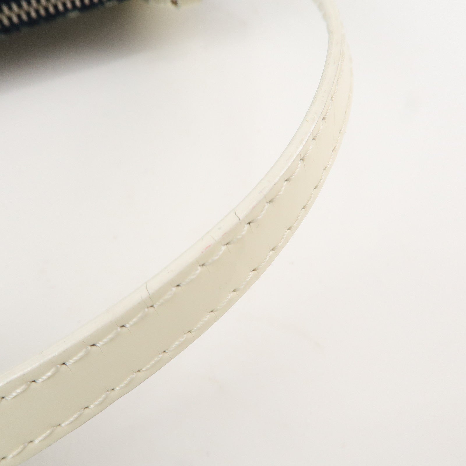 Christian Dior Trotter Jacquard Leather Saddle Bag Mini Navy White Used