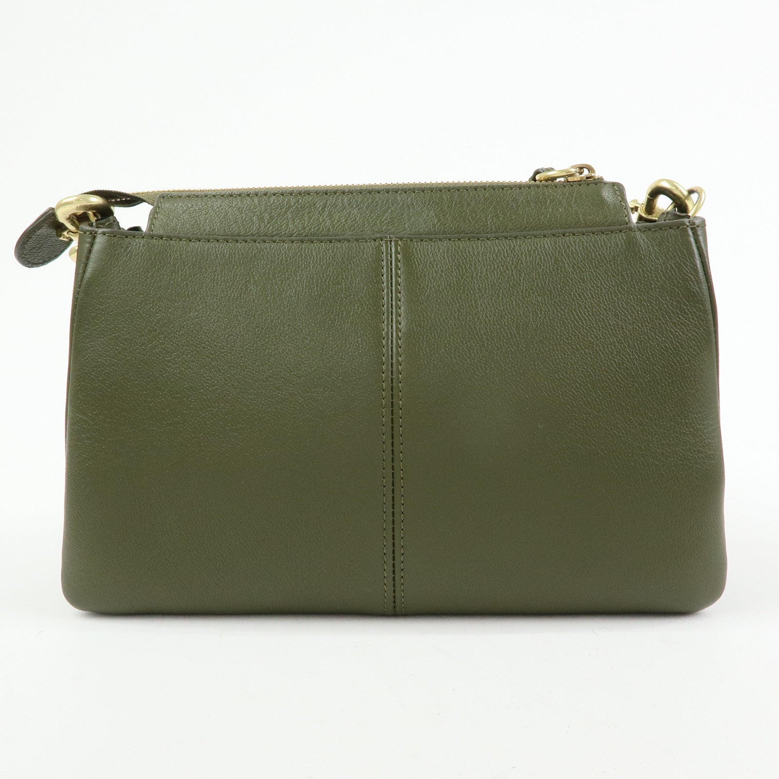 Chloe See by Chloe Phill Leather Shoulder Crossbody Bag Dark Green