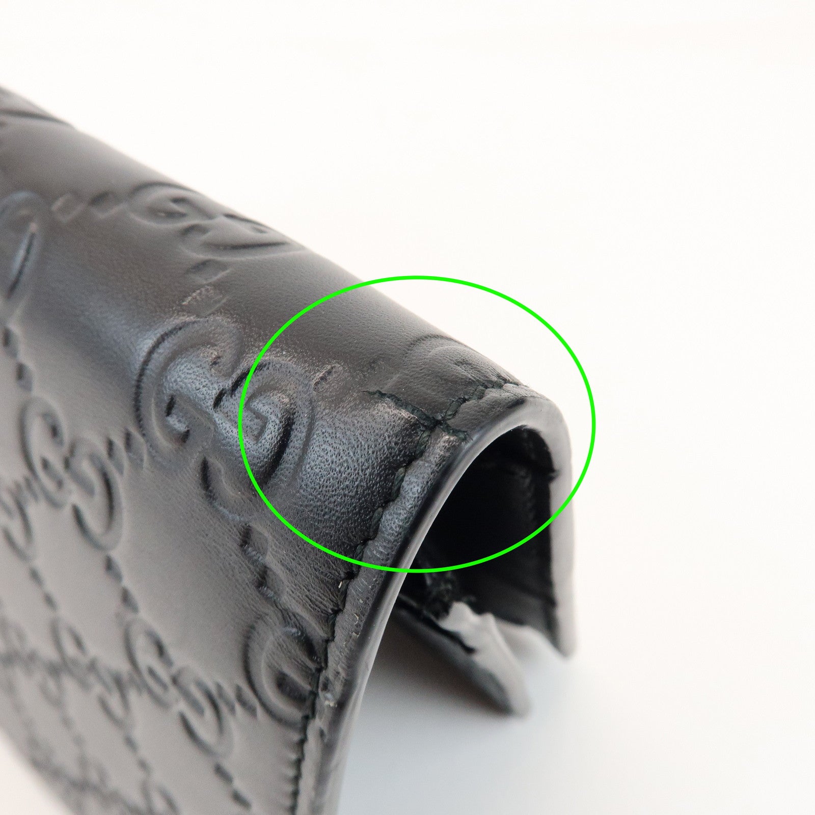 GUCCI Guccissima Leather Chain Long Wallet Cat Black 548060