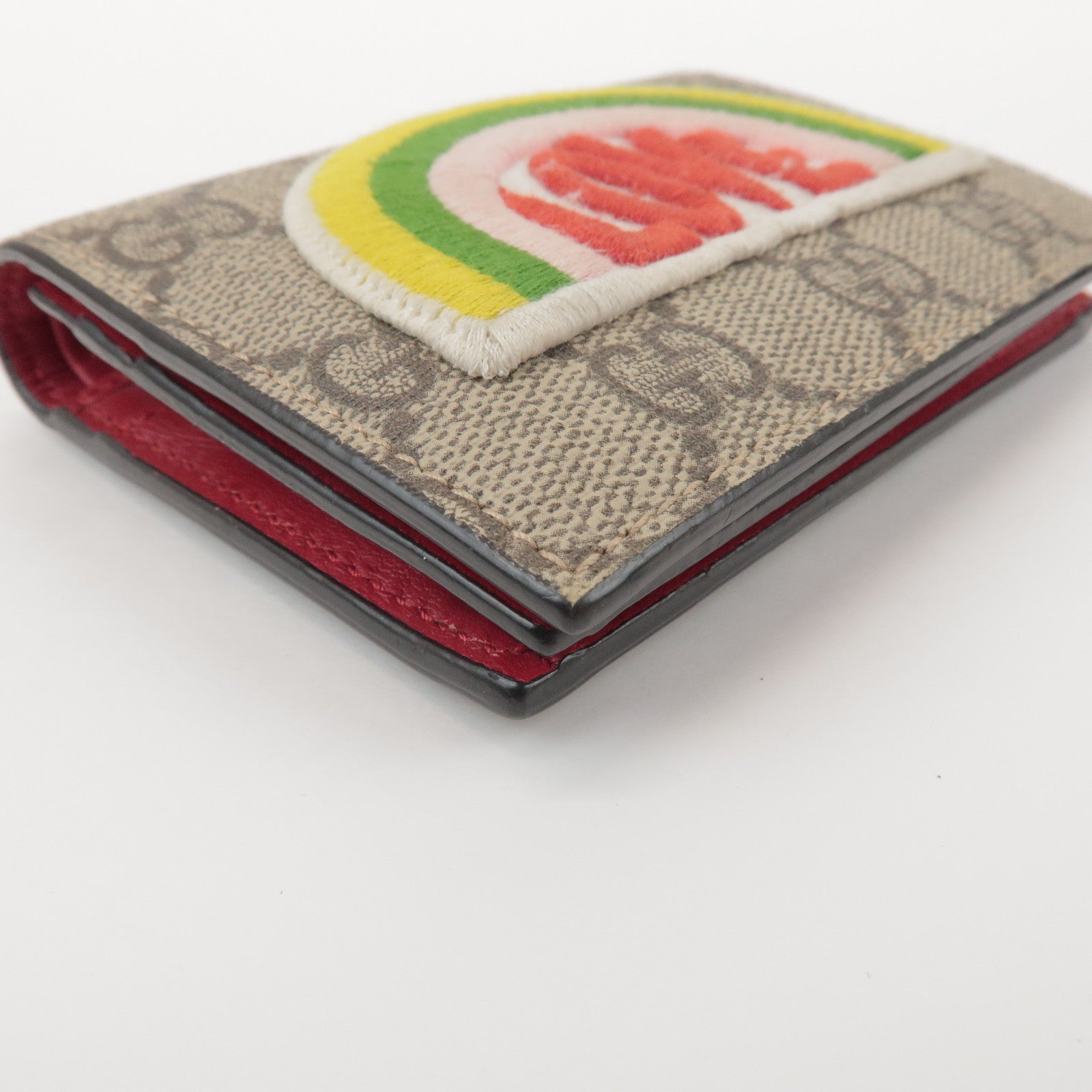 GUCCI LOVE Rainbow GG Supreme PVC Leather Compact Wallet 476412