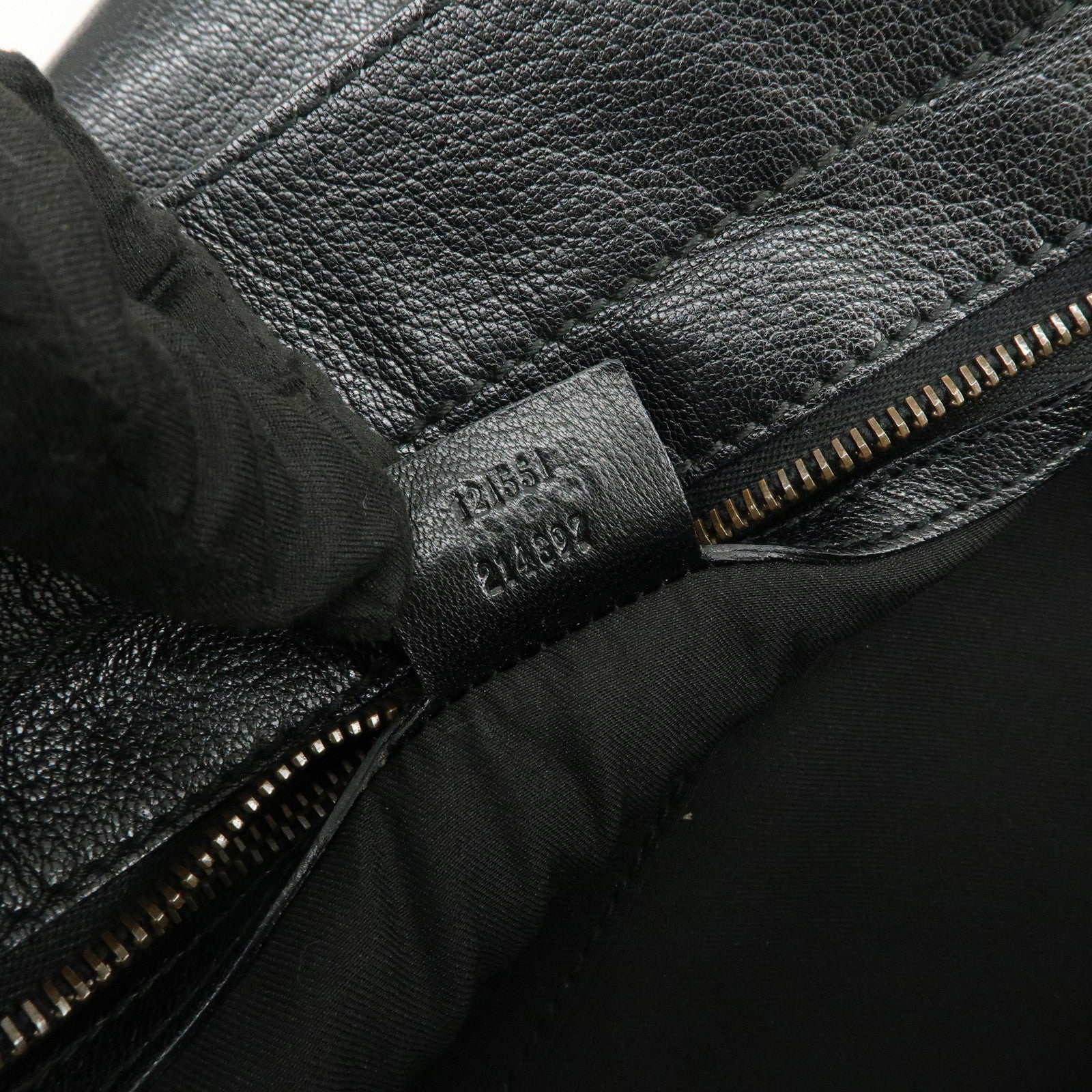 GUCCI Interlocking G Leather Hand Bag Shoulder Bag Black 121551