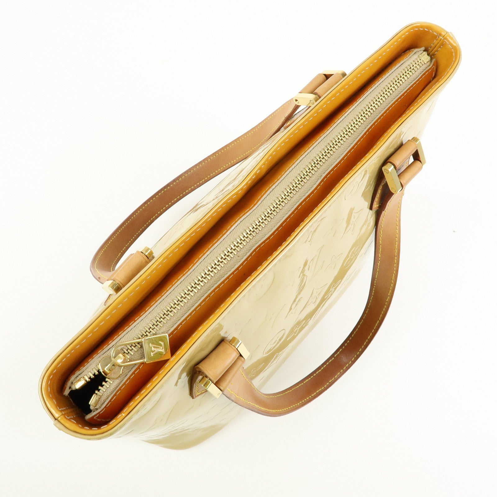 Louis Vuitton Monogram Vernis Houston Tote Hand Bag Beige M91004