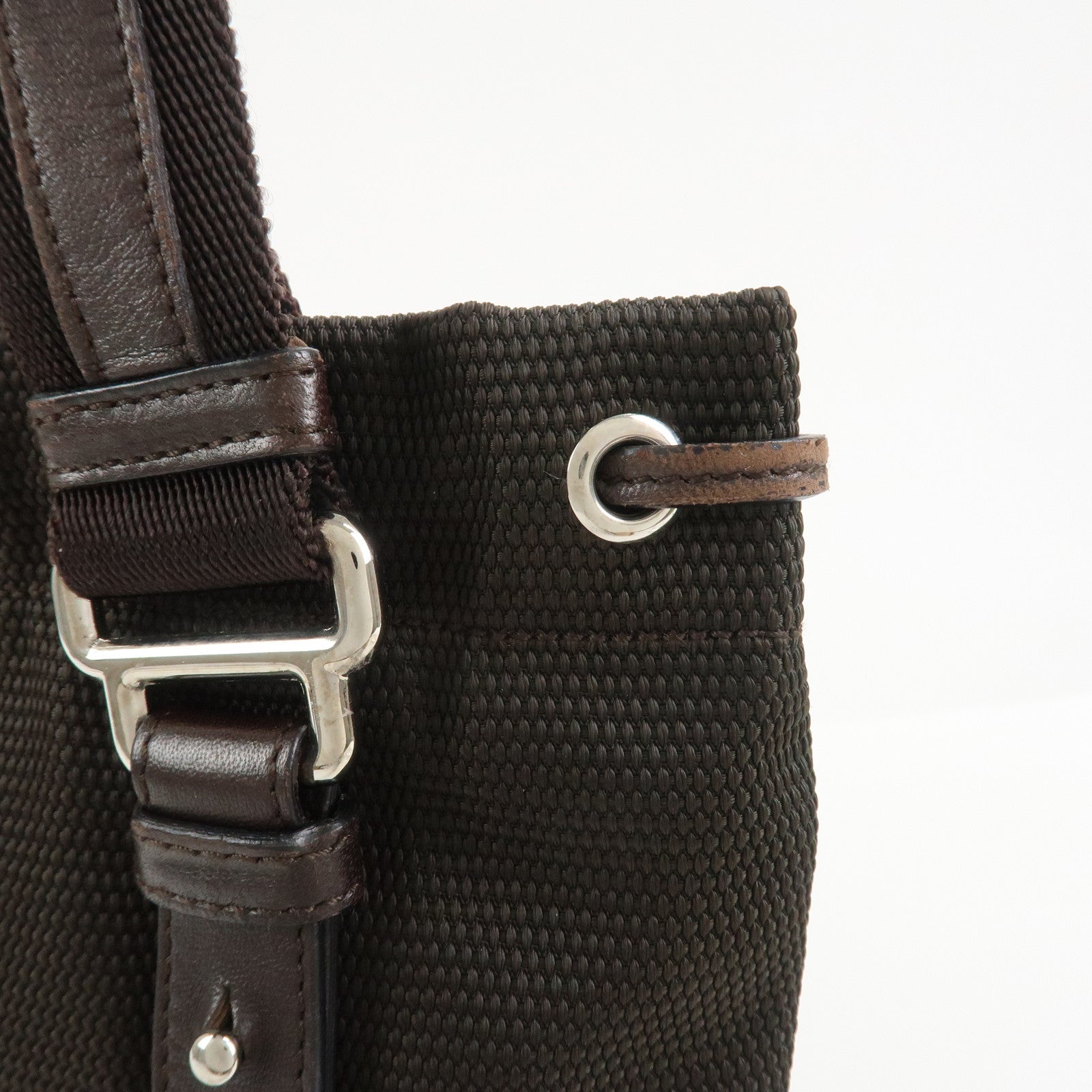 SAINT LAURENT PARIS Kahala Nylon Leather Tote Bag Brown 123435