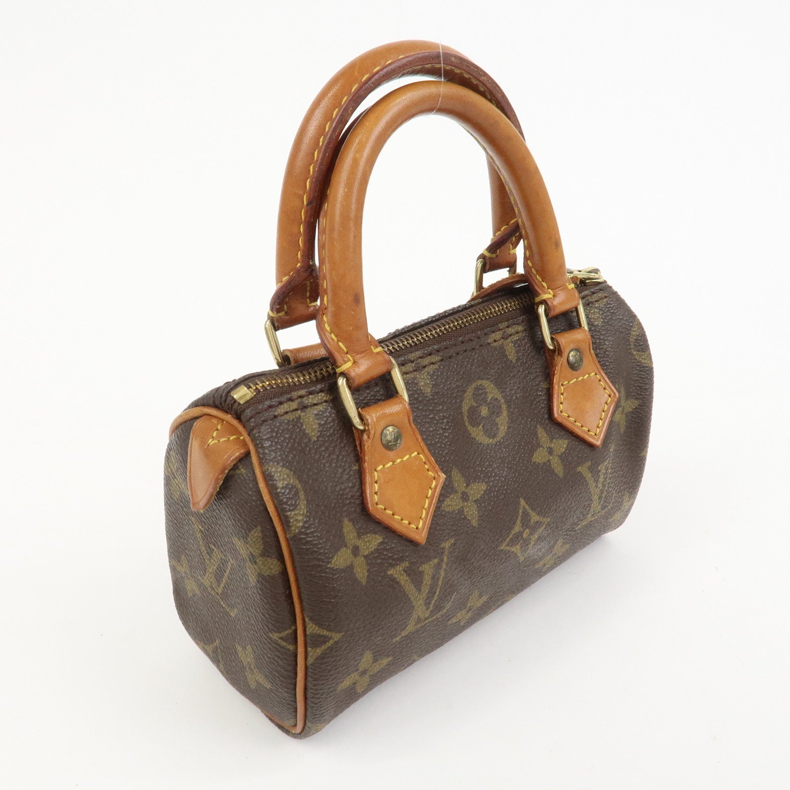 Louis Vuitton Monogram Mini Speedy Hand Bag Brown M41534