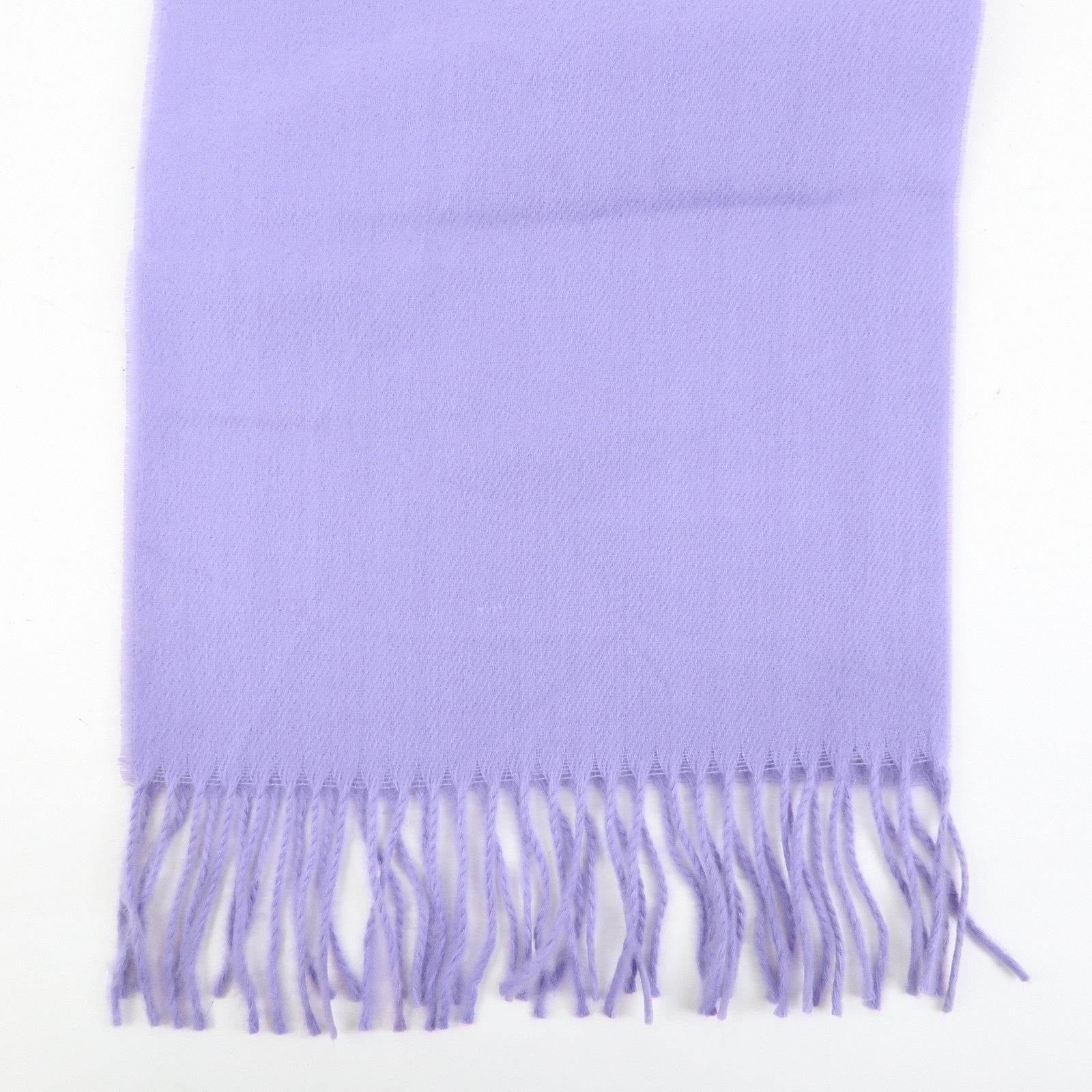 PRADA Cashmere 100% Stole Logo Embroidered Fringe Purple