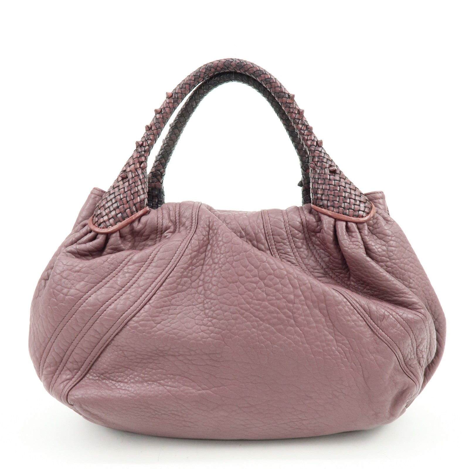 FENDI Leather Spy Bag Hand Bag Shoulder Bag Purple 8BR511