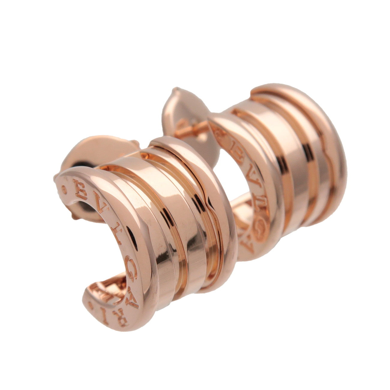 BVLGARI B-zero1 Hoop Earrings K18 750PG Rose Gold