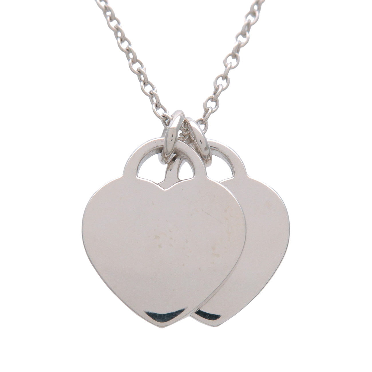Tiffany & Co Return to Tiffany Mini Double Heart Tag Necklace SV925