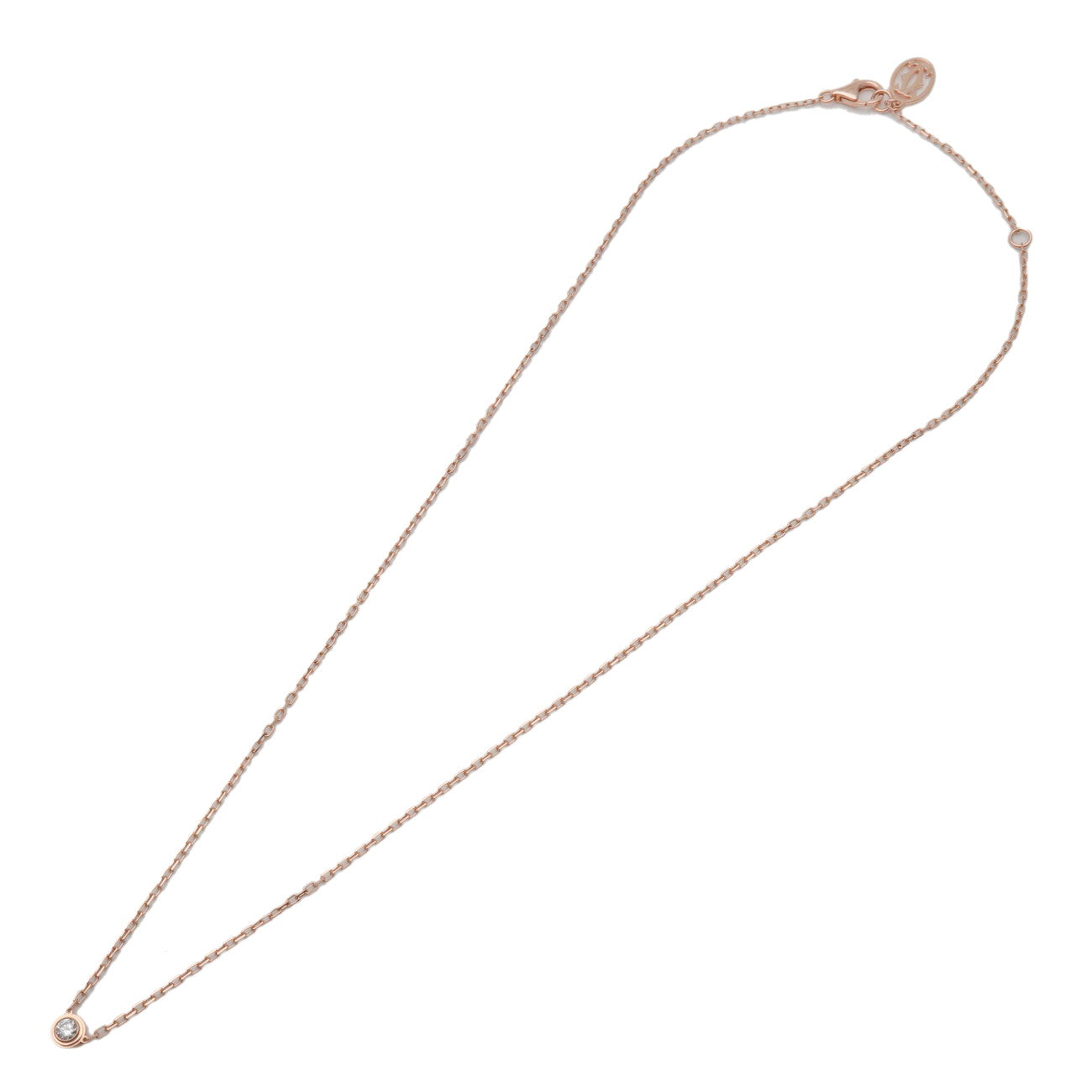 Cartier D'amour 1P Diamond Necklace SM K18 750PG Rose Gold