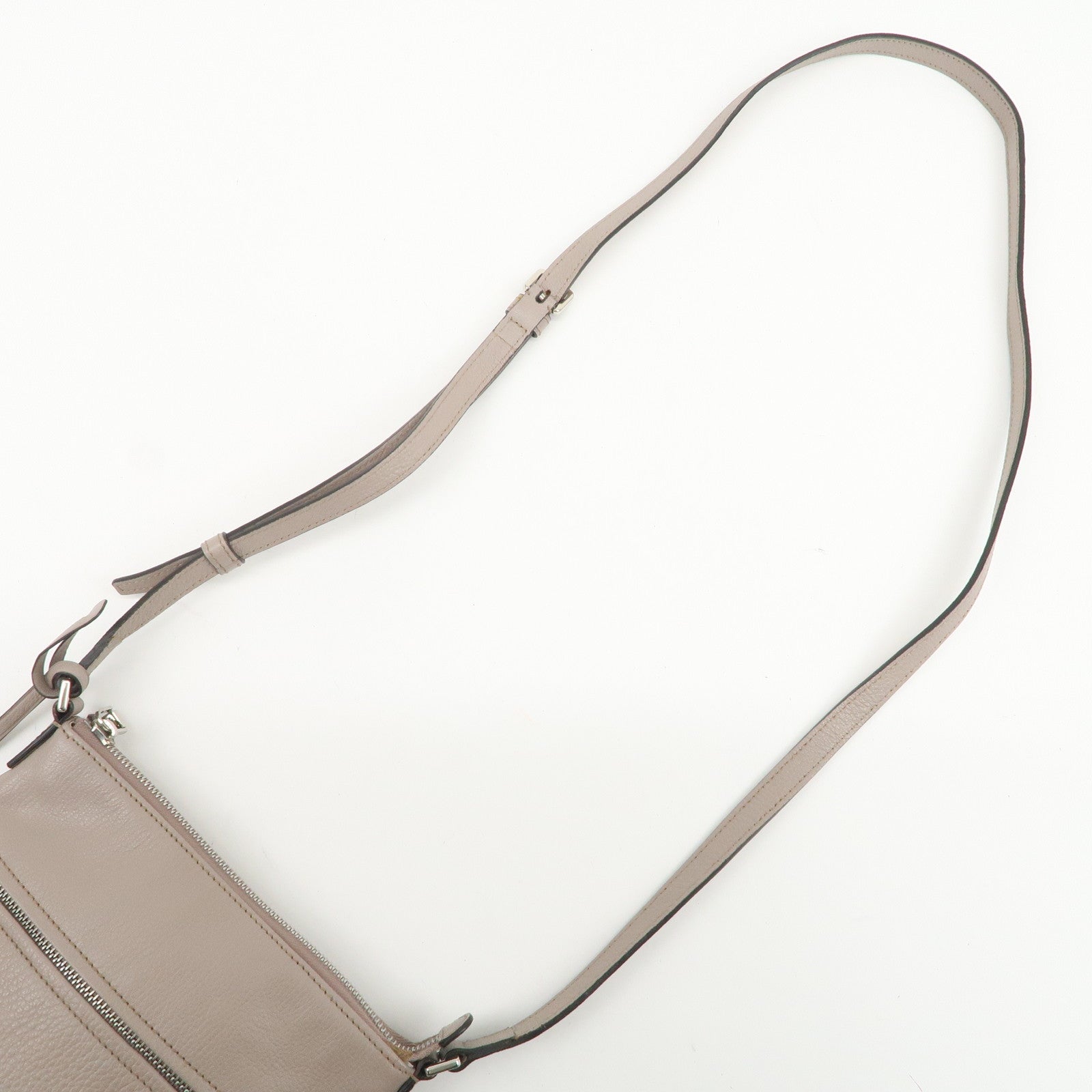 LOEWE Anagram Logo Leather Shoulder Bag Crossbody Bag Beige