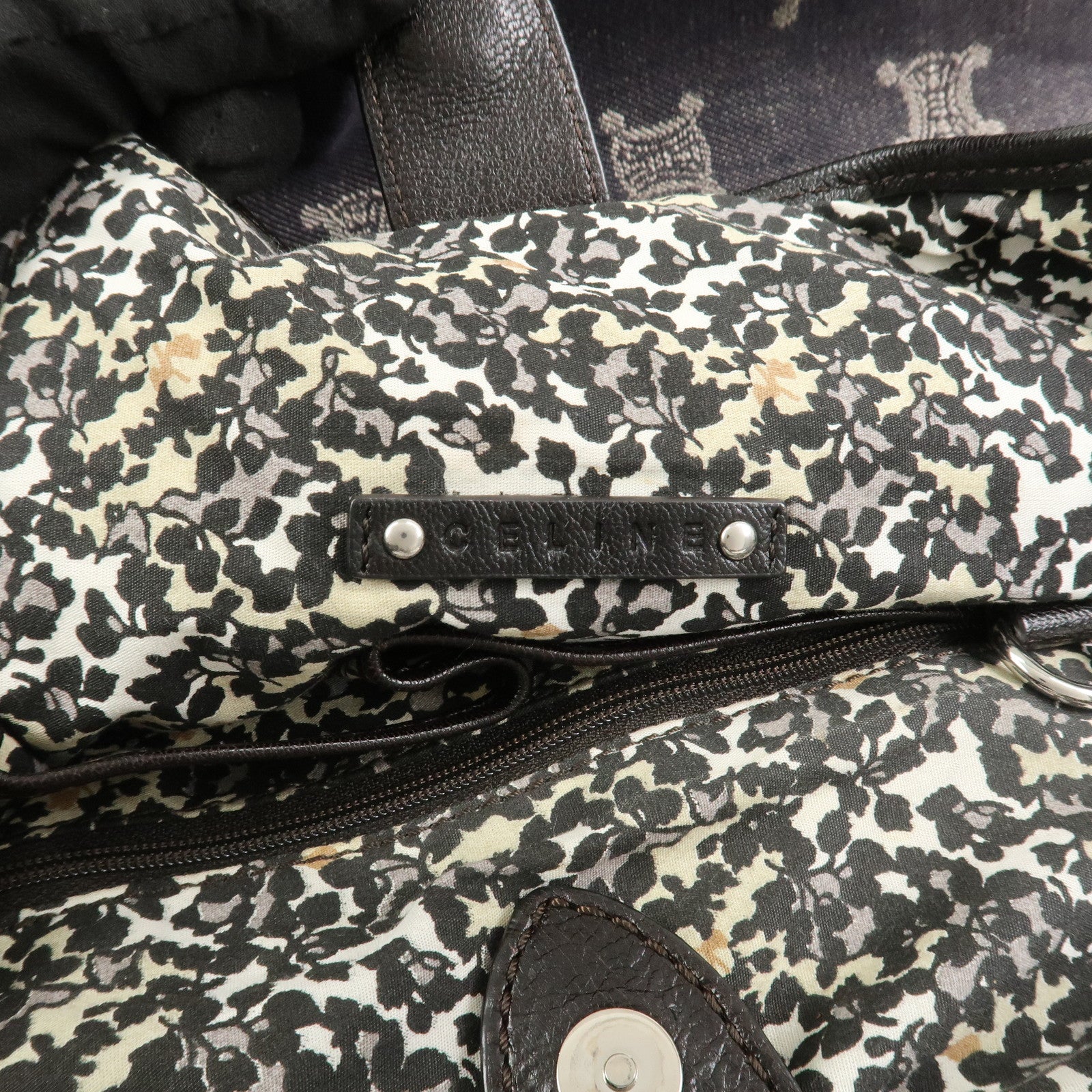 CELINE Macadam Denim Leather Shoulder Bag Hand Bag