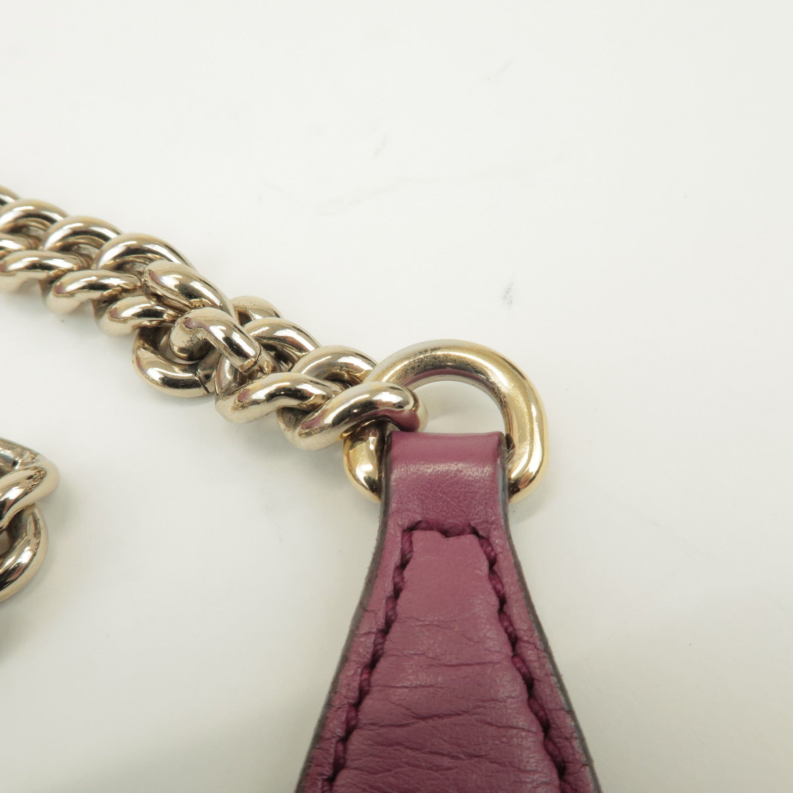 GUCCI SOHO Interlocking G Leather Chain Shoulder Bag Pink 308982