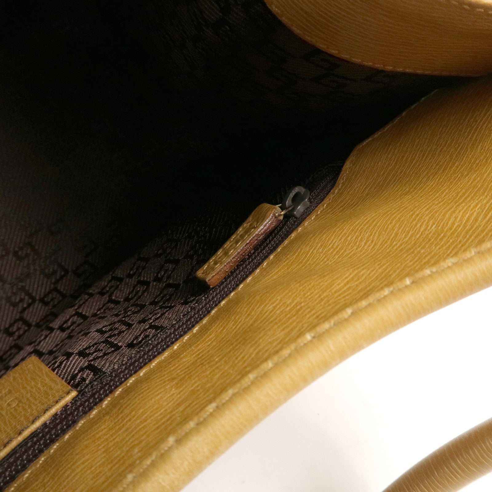 GUCCI Jackie Logo Leather Shoulder Bag Hand Bag Brown 002・1067