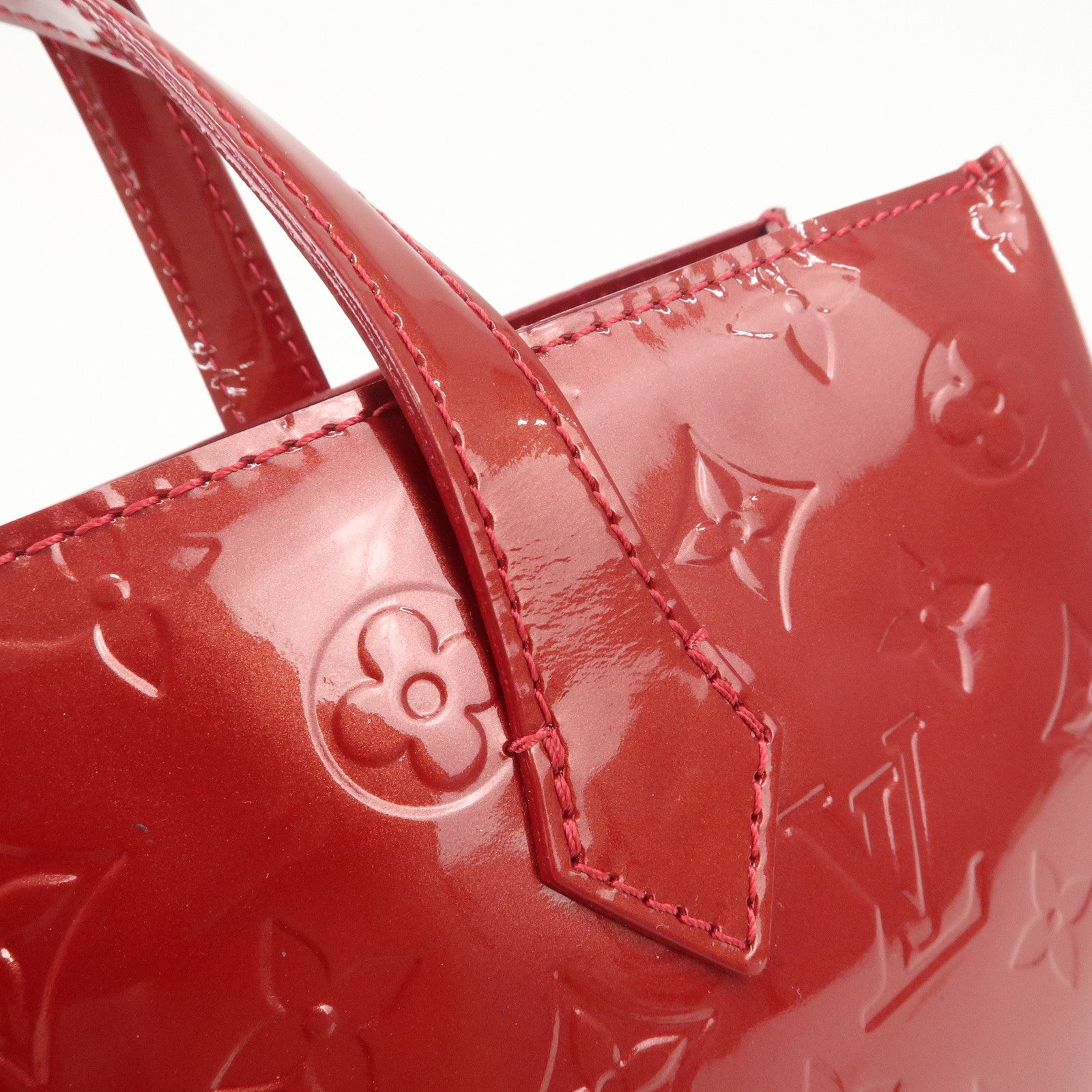 Louis Vuitton Monogram Vernis Wilshire PM Hand Bag Red M93642