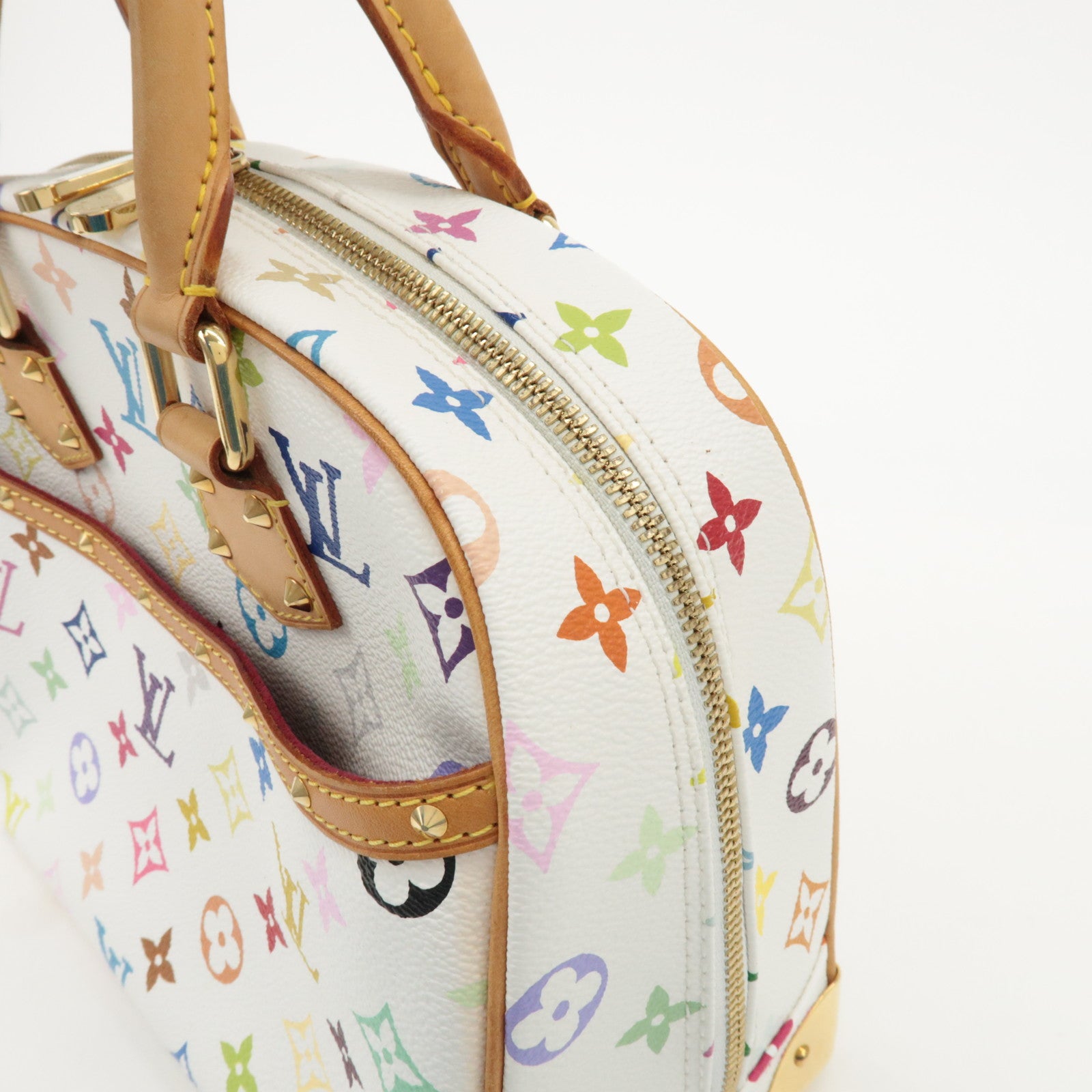 Louis Vuitton Monogram Multicolor Trouville Hand Bag Blanc M92663 Used