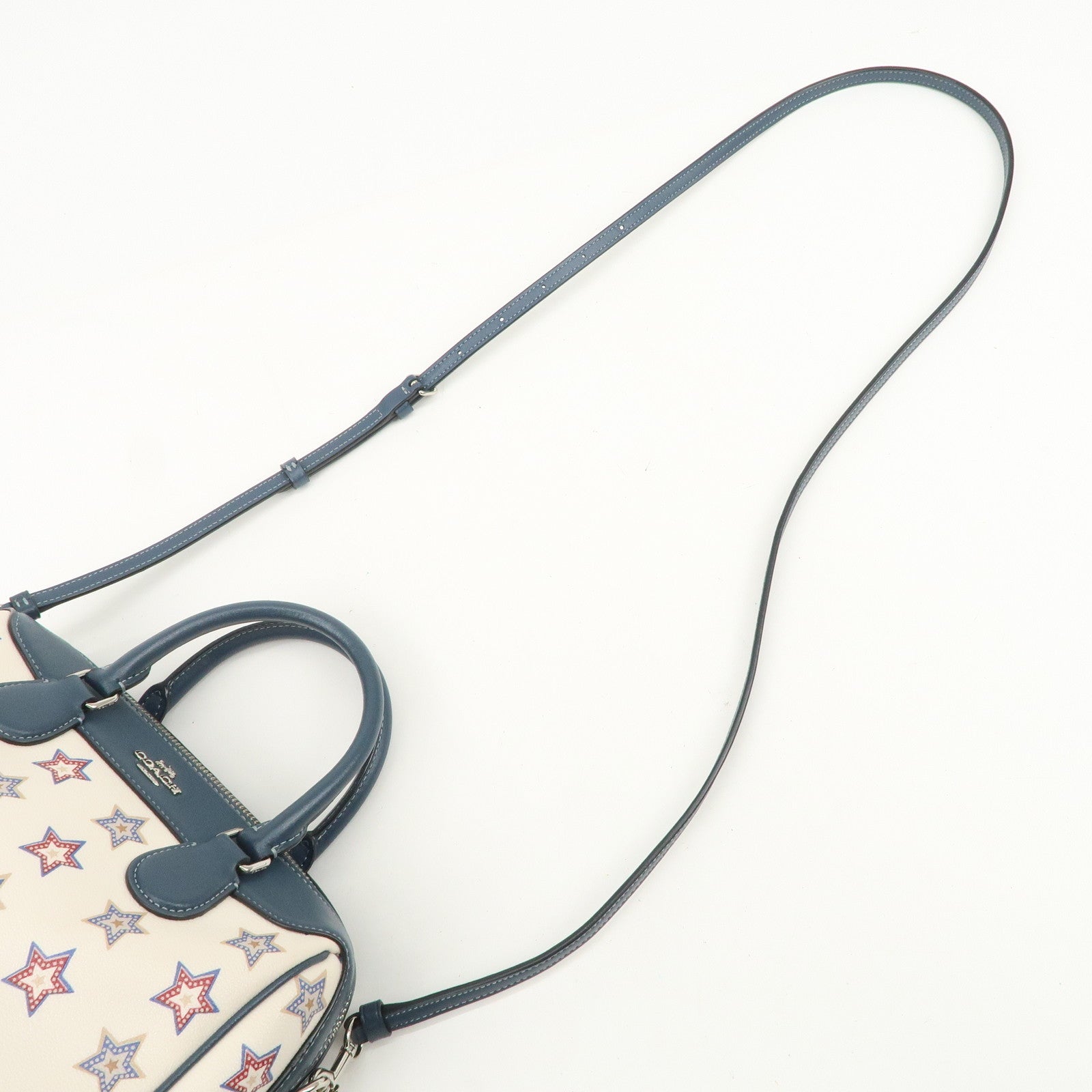 COACH PVC Leather 2Way Shoulder Bag Hand Bag Star White