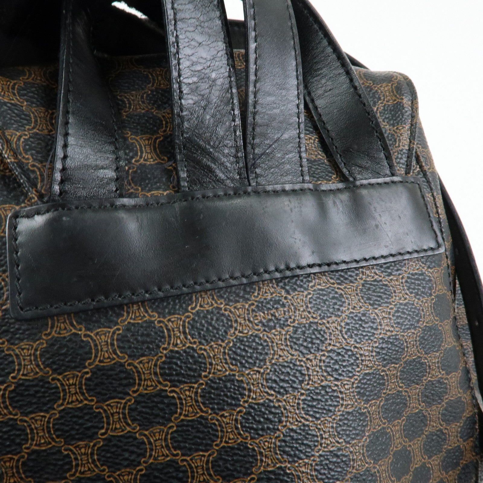 CELINE Macadam PVC Leather Backpack Black Brown
