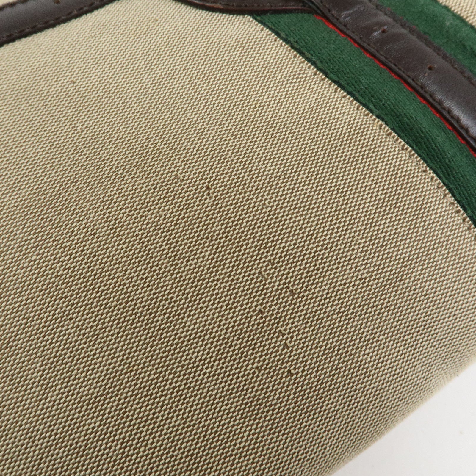 GUCCI Sherry Interlocking G Canvas Shoulder Hand Bag Beige 114871
