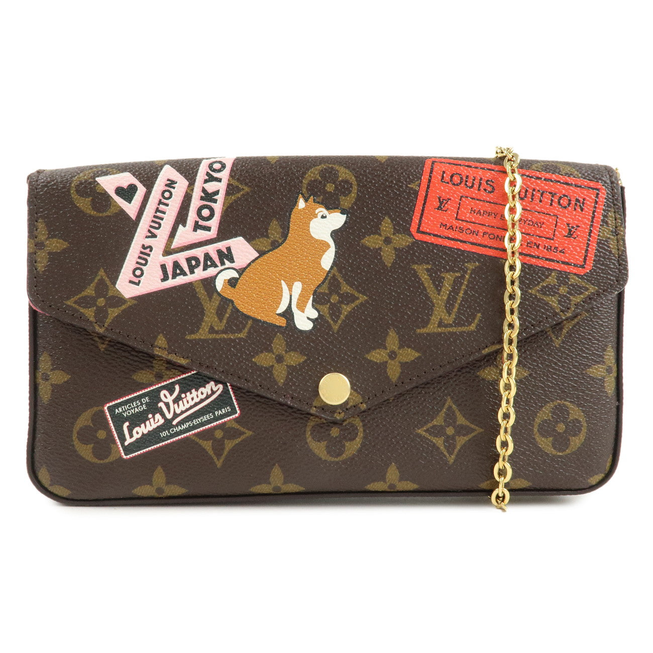Louis Vuitton Monogram World Tour Pochette Felicie Brown MI4157 Used