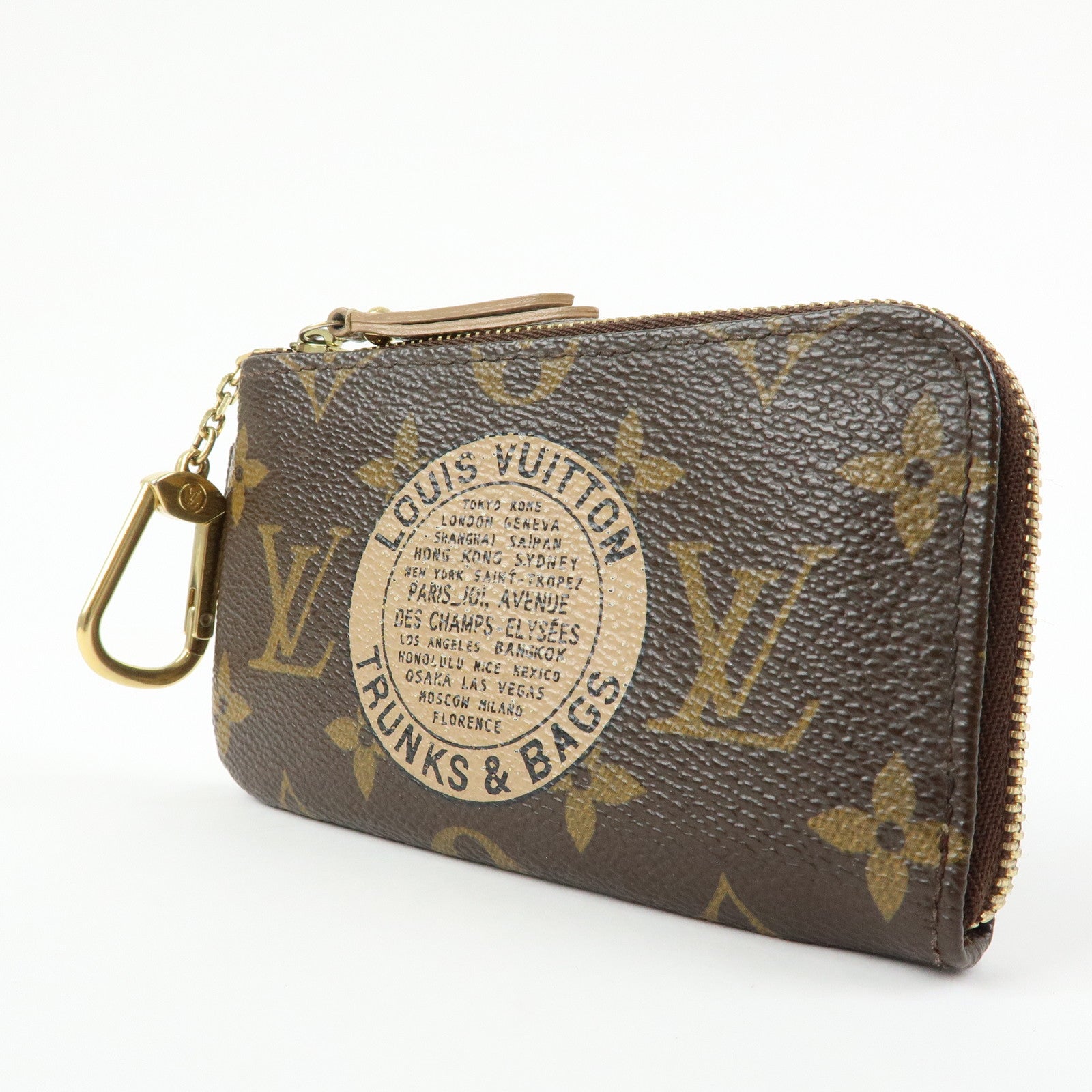 Louis Vuitton Monogram Pochette Cles Complis T&B Coin Case M58025