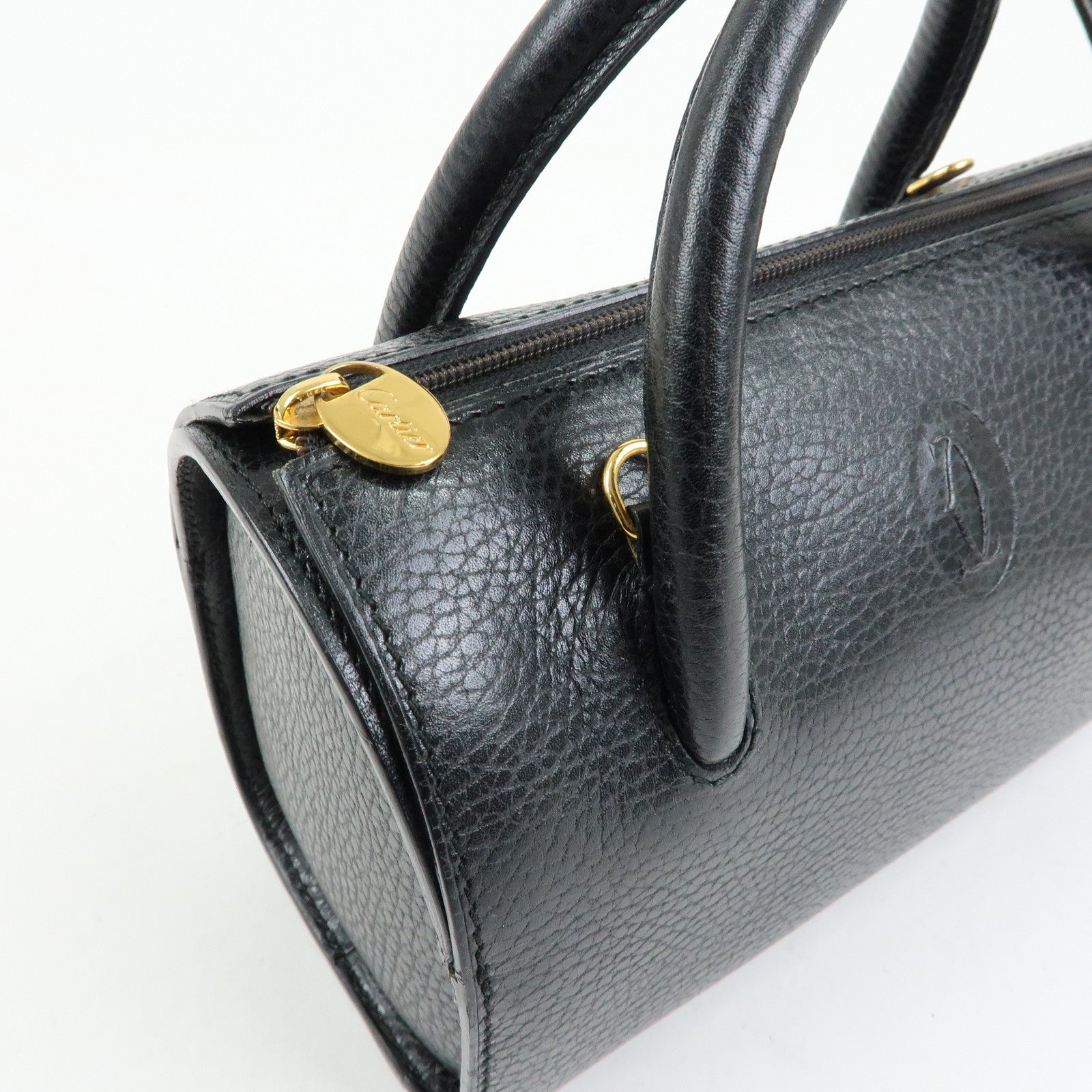 Cartier Must de Cartier Leather 2Way Bag Shoulder Hand Bag Black