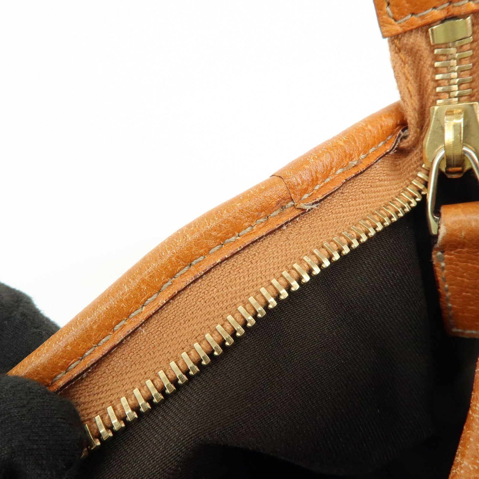 GUCCI Abbey GG Canvas Leather Shoulder Hand Bag Beige Orange 130939