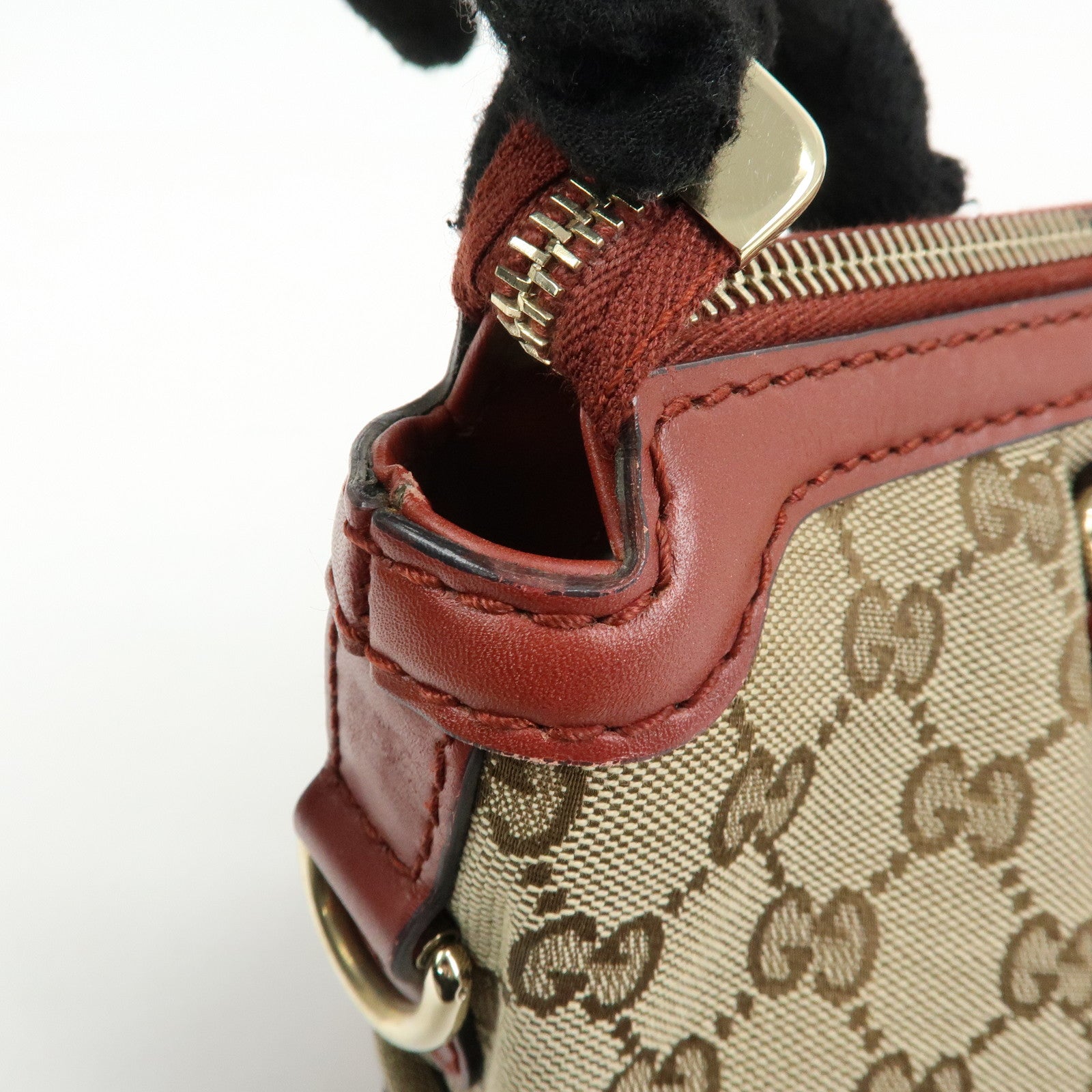 GUCCI Interlocking G GG Canvas Leather 2Way Bag Beige Red 247902
