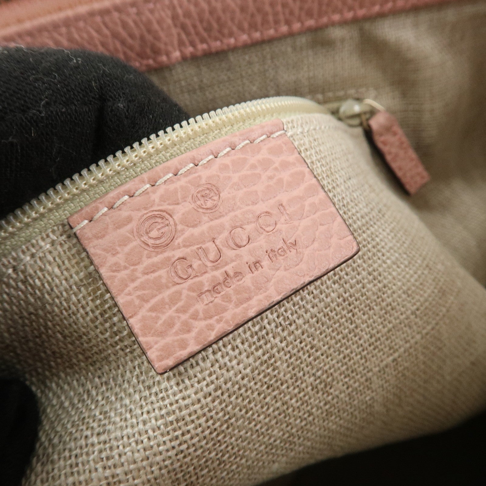 GUCCI Interlocking G Leather 2Way Hand Bag Shoulder Bag Pink 449659