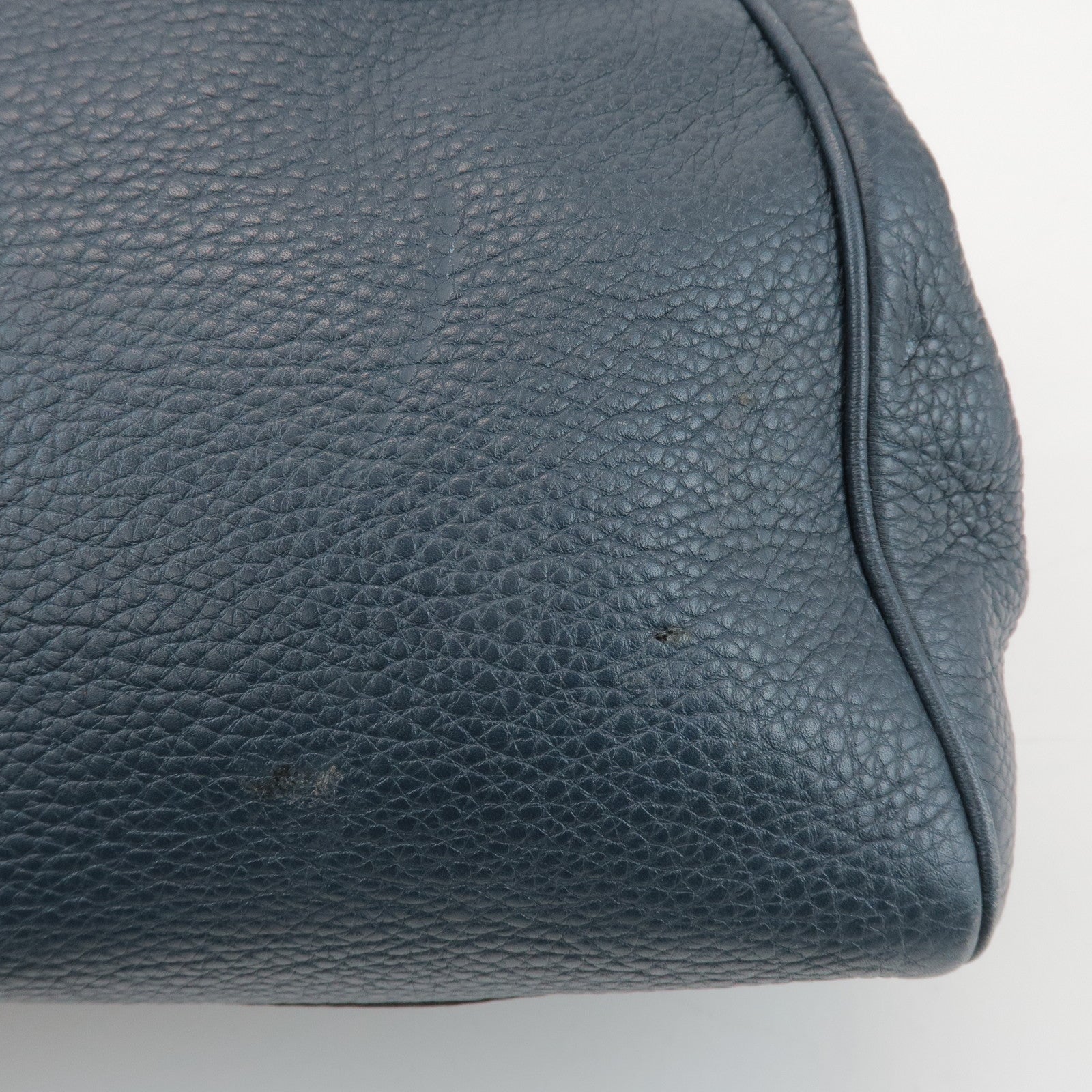 GUCCI Bamboo Calf Leather 2 Way Bag Tote Bag Navy 336032