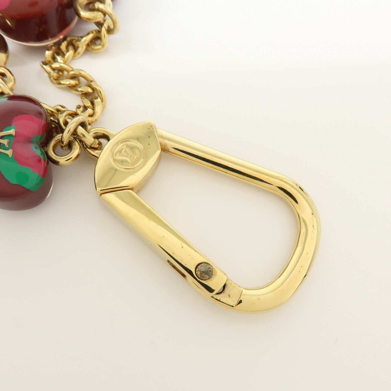 Louis Vuitton Porte Cles Leopard Metal Key Charm Rouge Fauviste