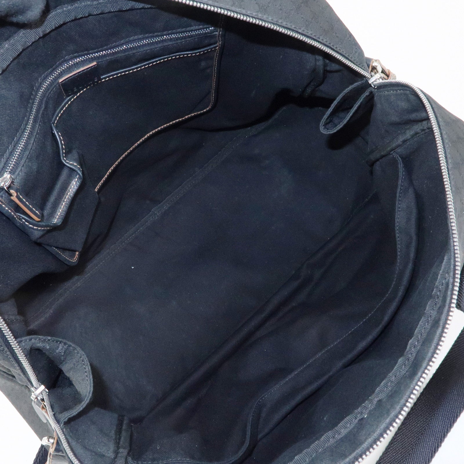 CELINE Macadam Canvas Leather Boston Bag Hand Bag Black