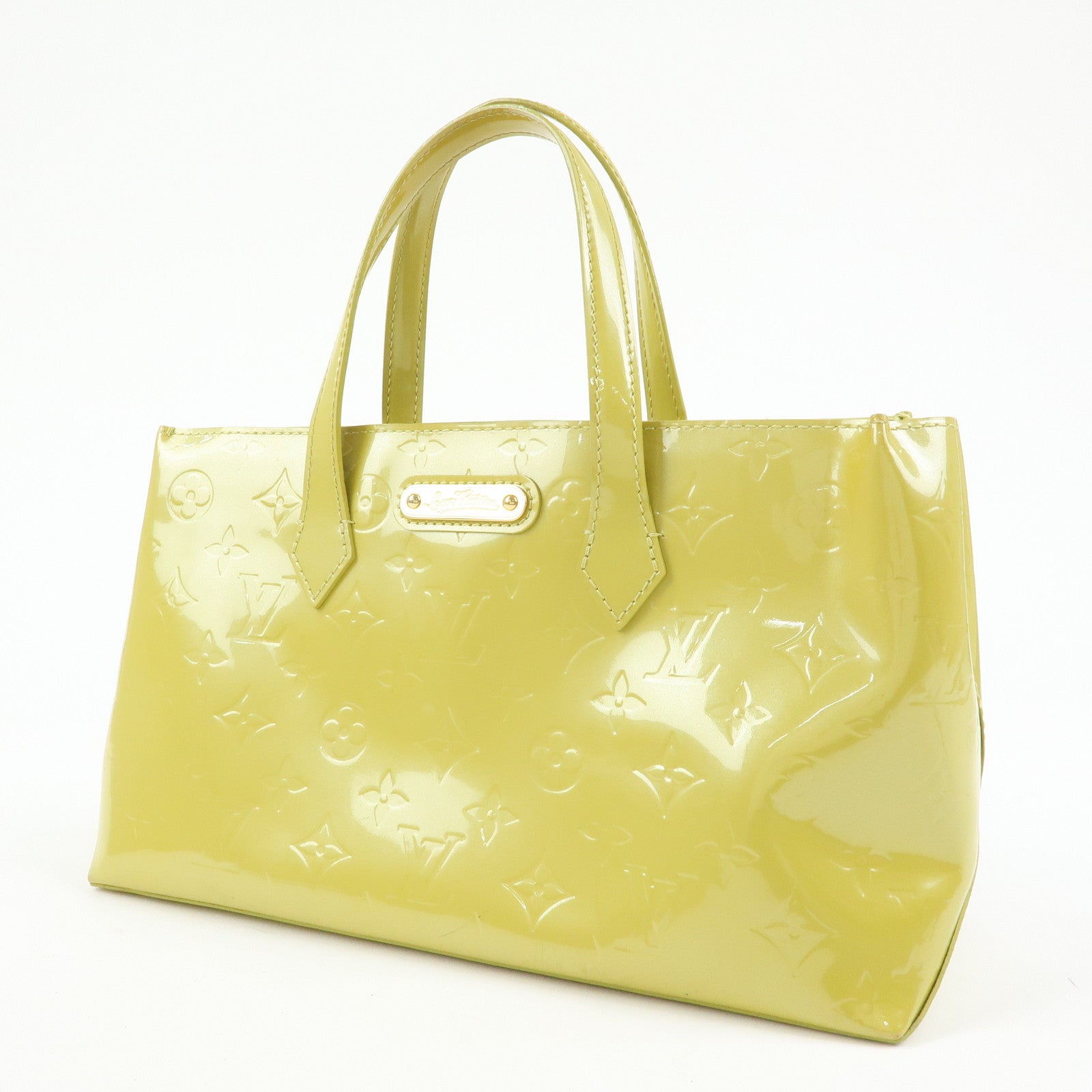 Louis Vuitton Monogram Vernis Wilshire PM Hand Bag Green M91643