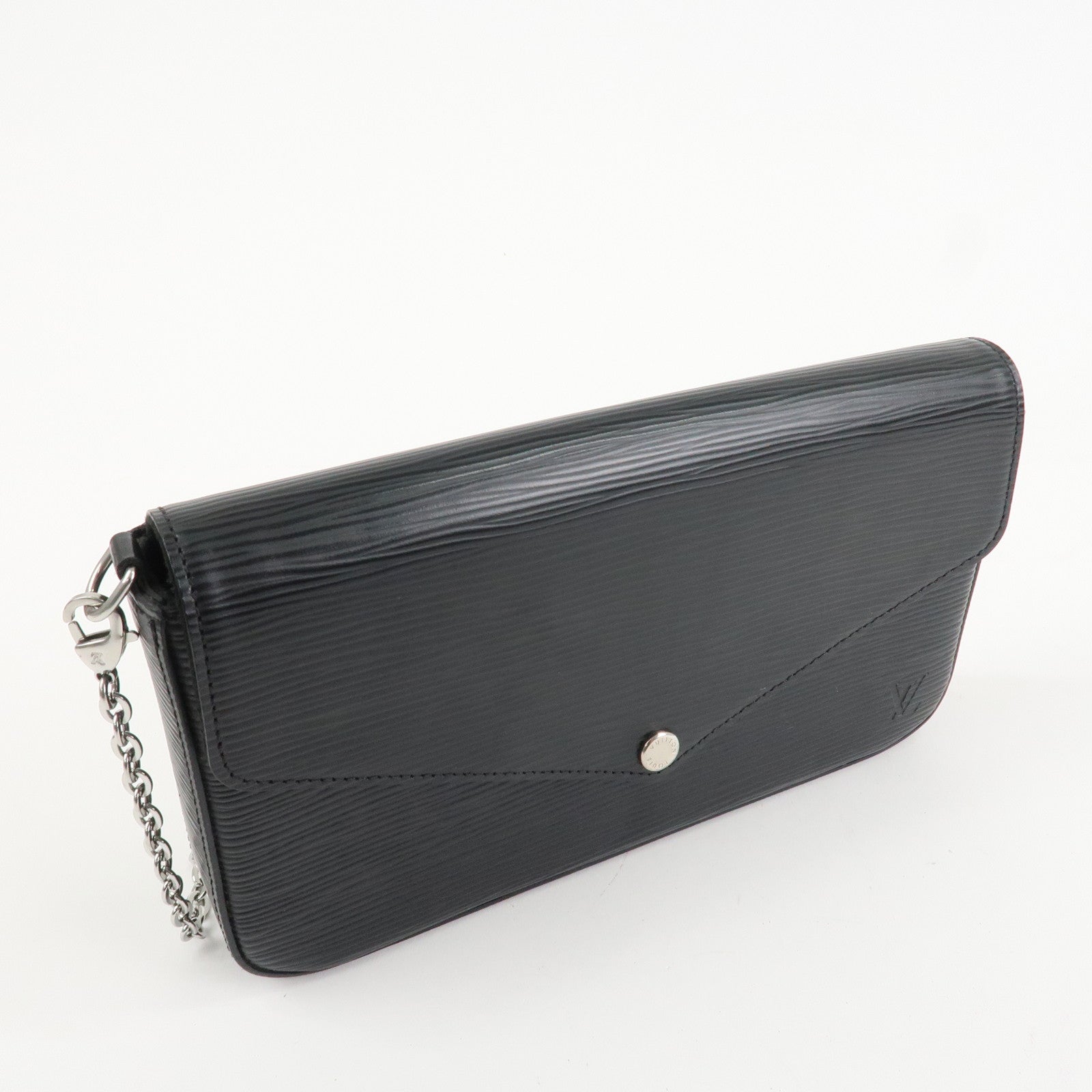 Louis Vuitton Epi Pochette Felicie Leather Hand Bag Black M62648 Used