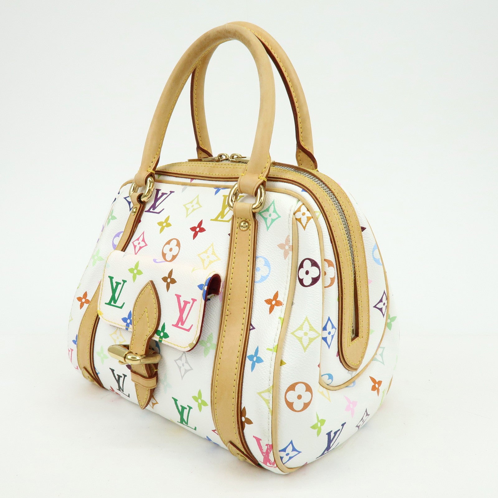 Louis Vuitton Monogram Priscilla Hand Bag Multicolor Blanc M40096