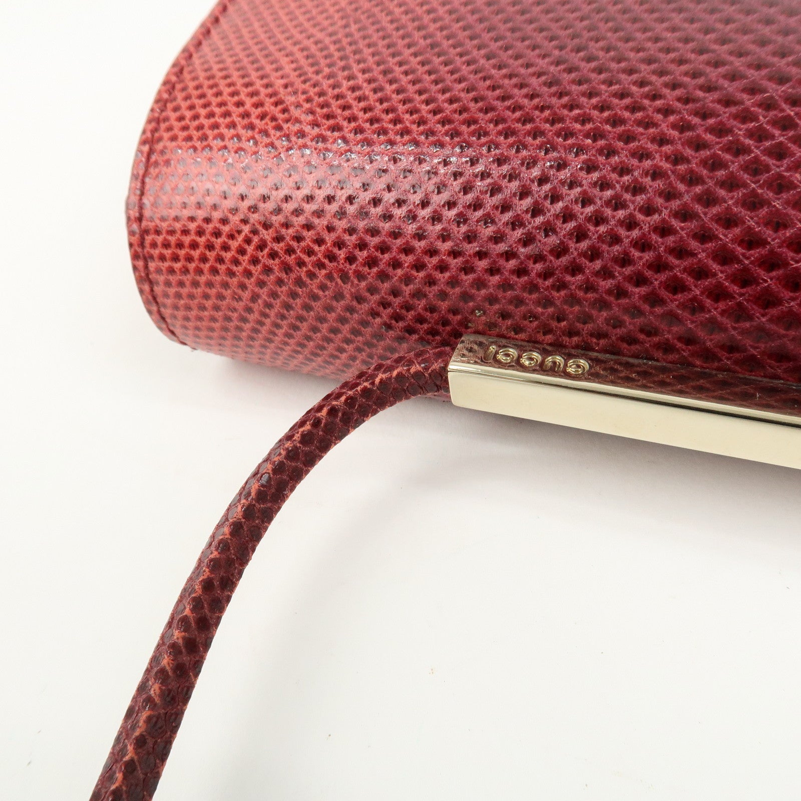 GUCCI Logo Leather Hand Bag Shoulder Bag Red 011.4227