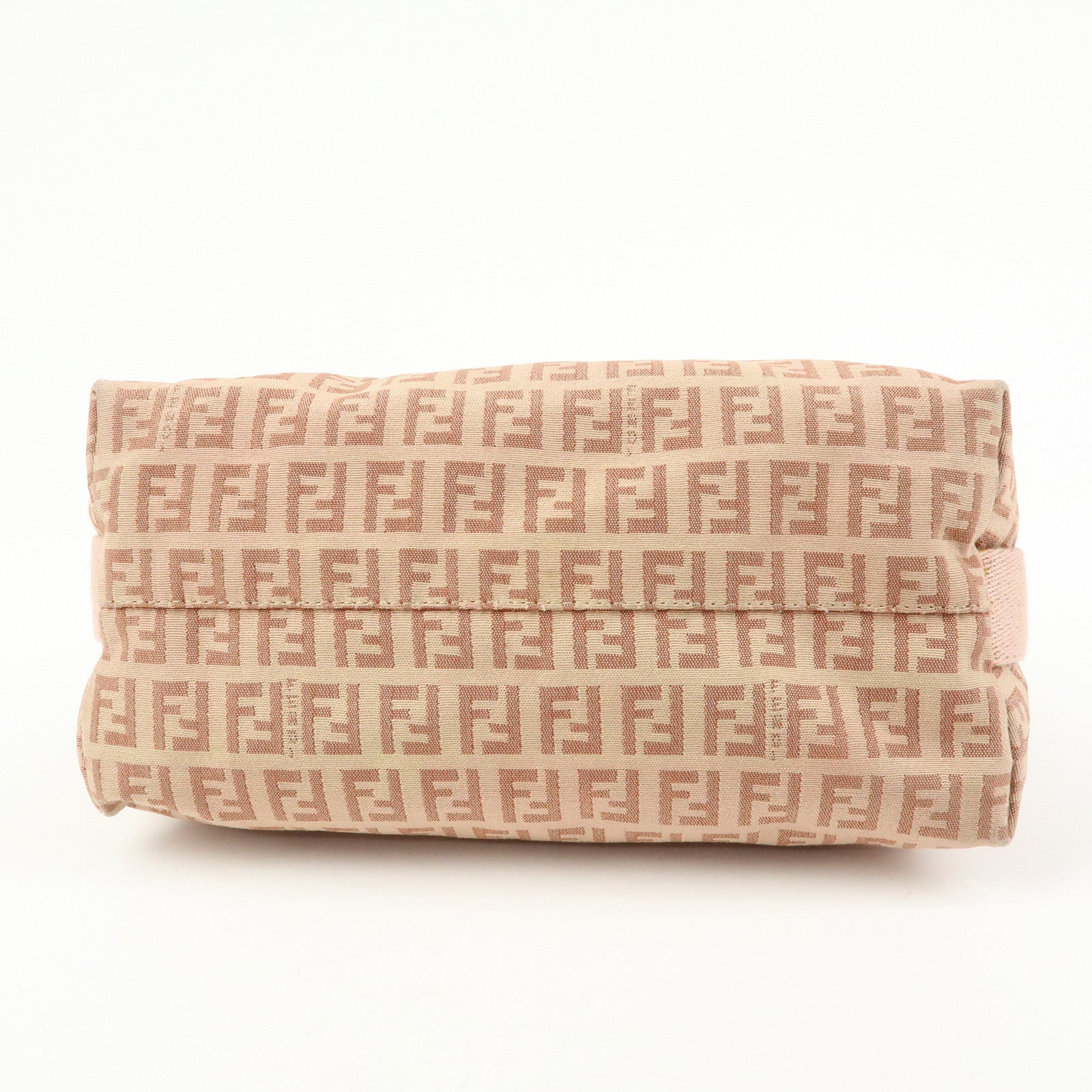 FENDI Zucchino Canvas Leather Shoulder Crossbody Bag Pink 8BR319