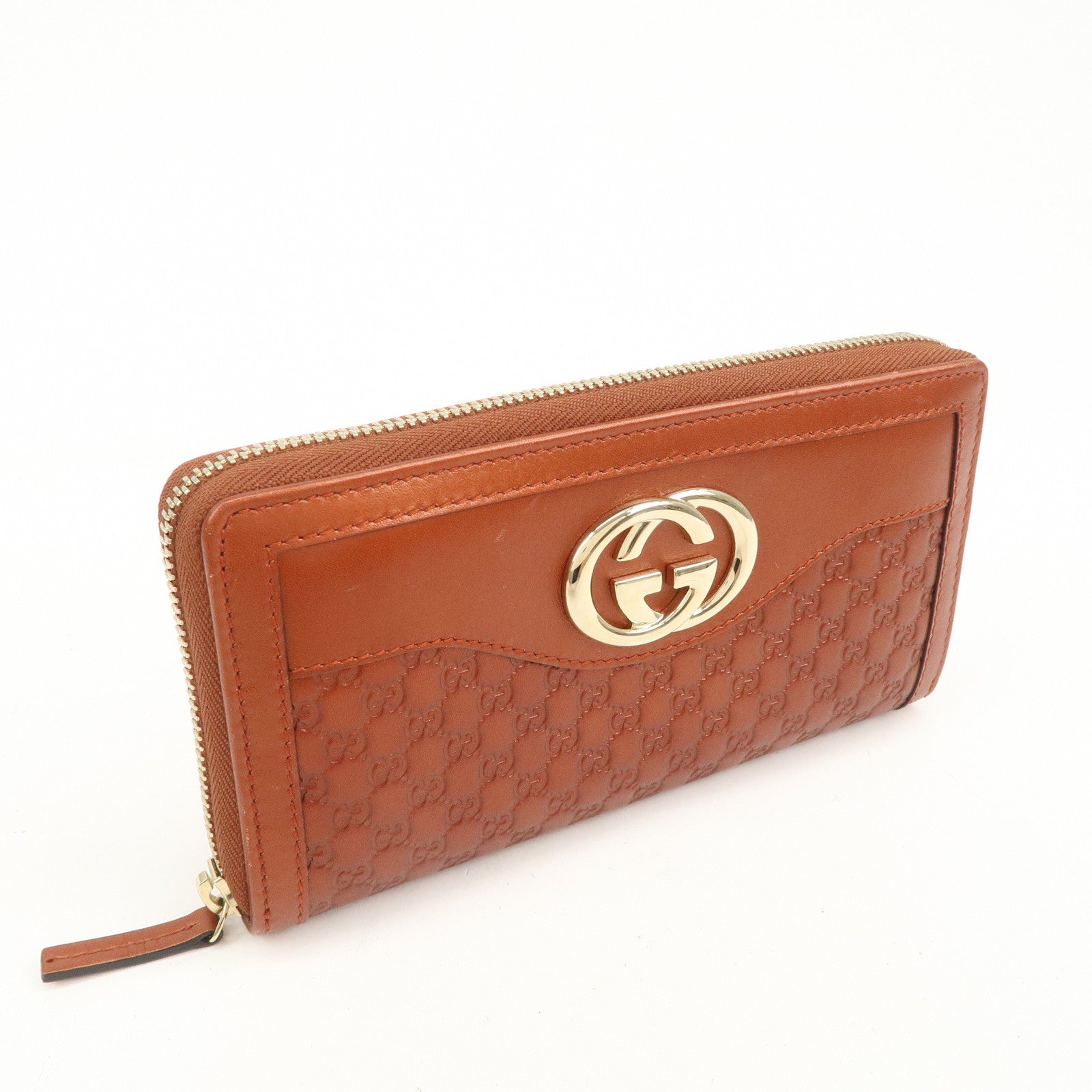 GUCCI Sukey Interlocking G Micro Guccissima Zippy Wallet 308012