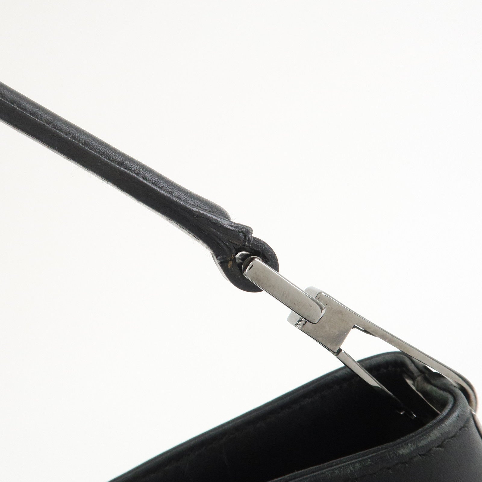 GUCCI Logo GG Canvas Leather Shoulder Bag Hand Bag Black 143745