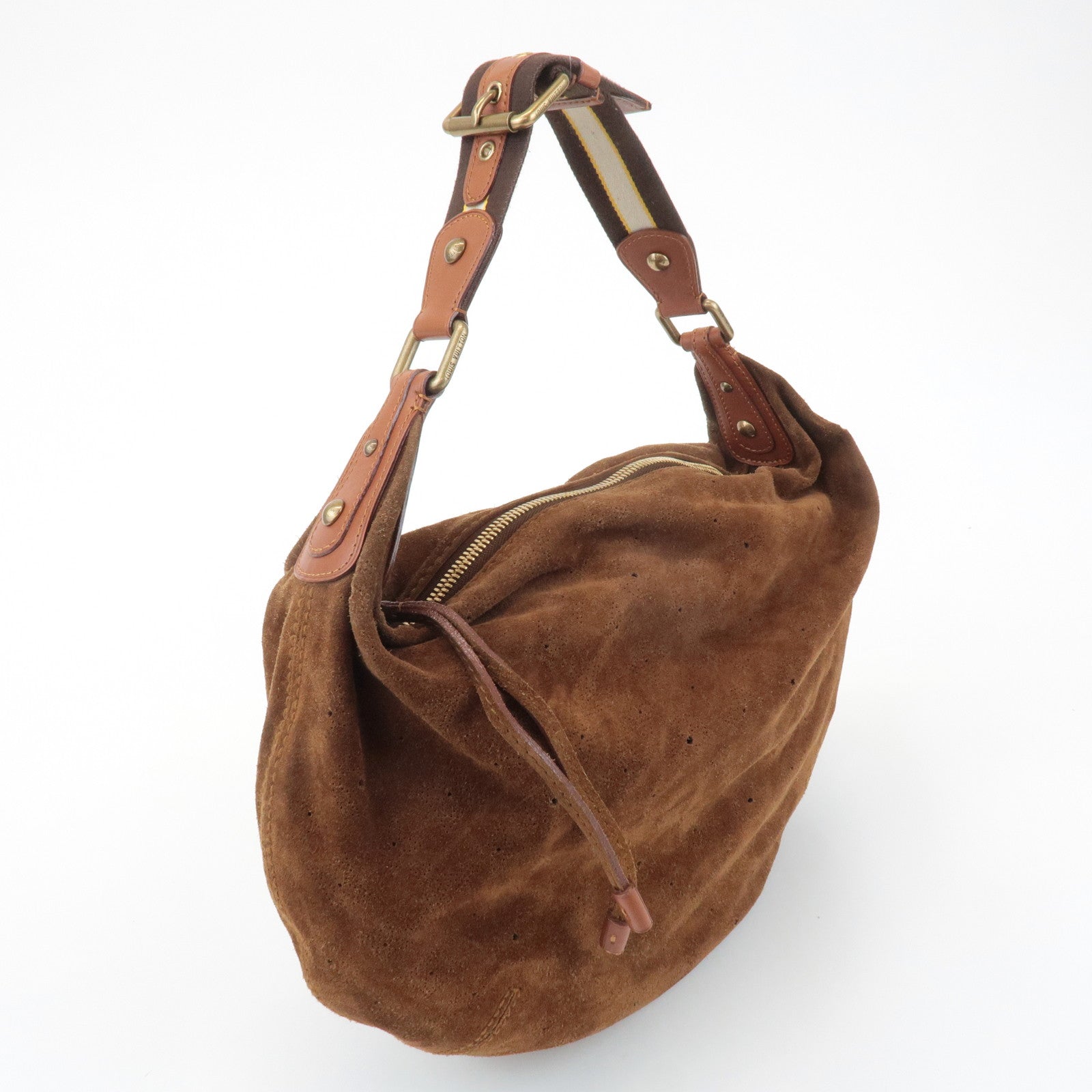 Louis Vuitton Monogram Suede Onata GM Shoulder Bag Cacao M95120 Used