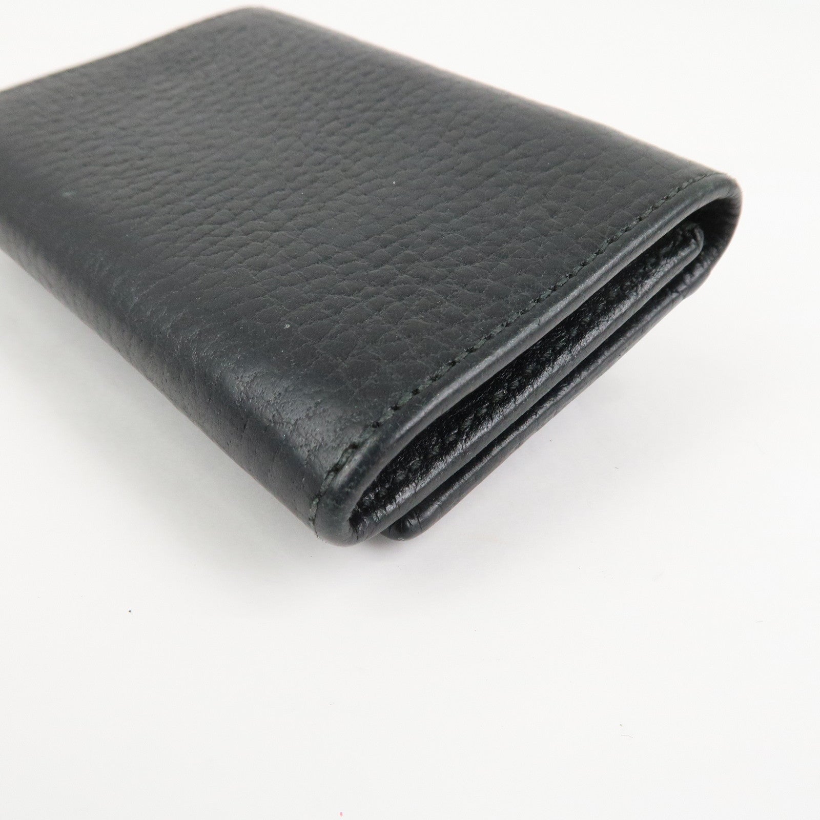 GUCCI GG Marmont Leather Tri-fold Compact Wallet Black 523277