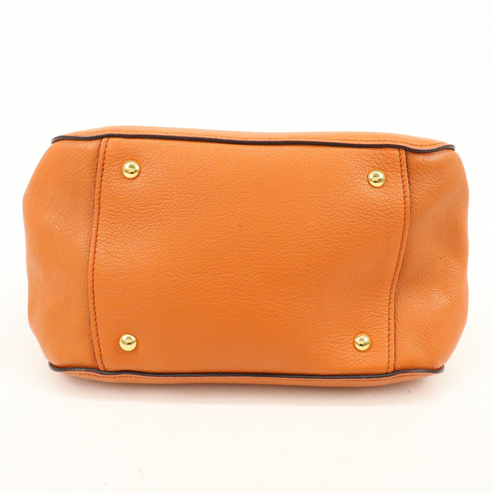 MIU MIU Madras Leather 2Way Bag Hand Bag Shoulder Bag Orange
