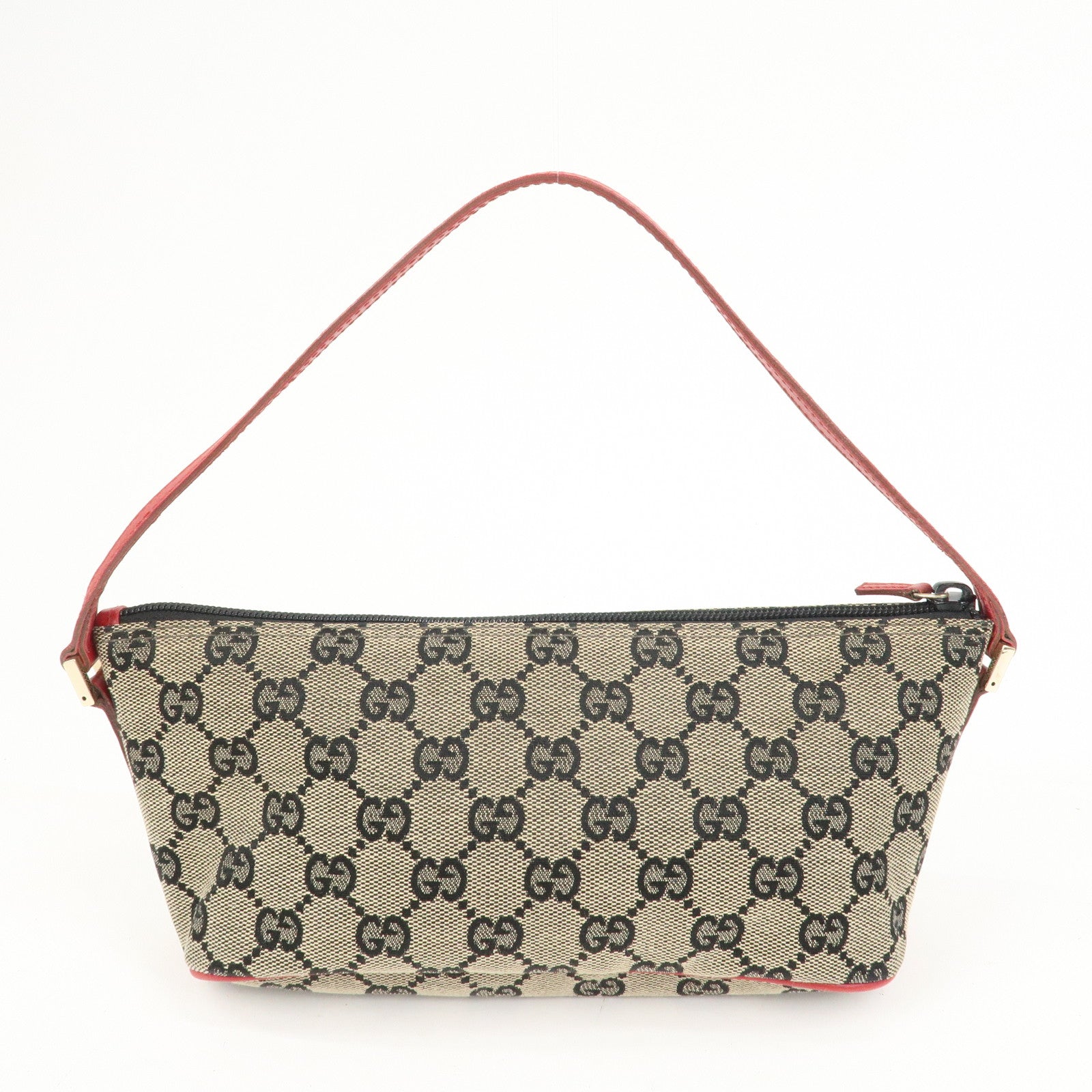 GUCCI Boat Bag GG Monogram Canvas Pouch Hand Bag 039.1103