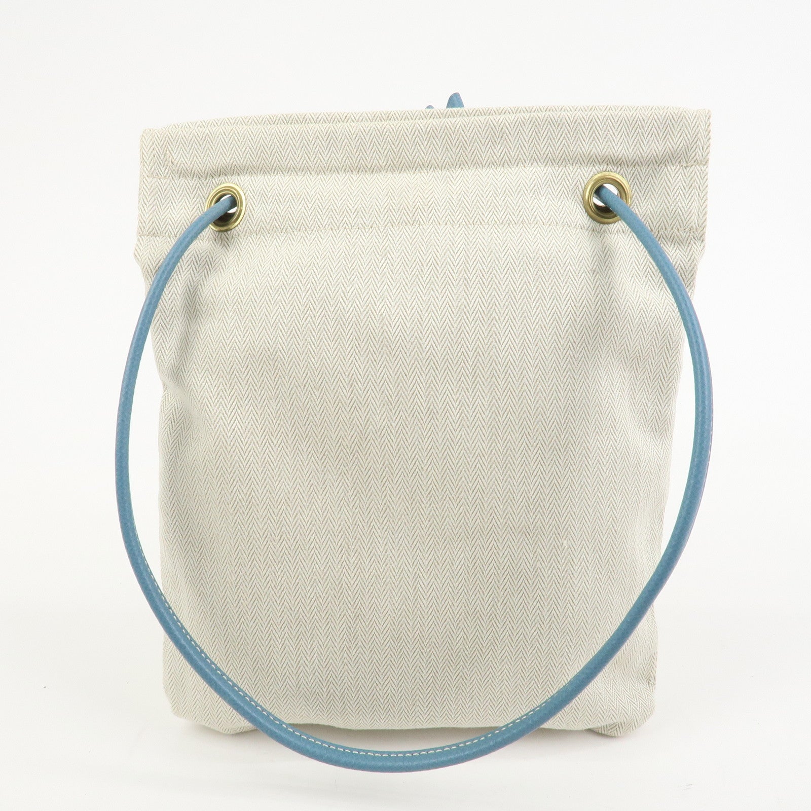 HERMES Aline PM Canvas Leather Shoulder Bag Blue