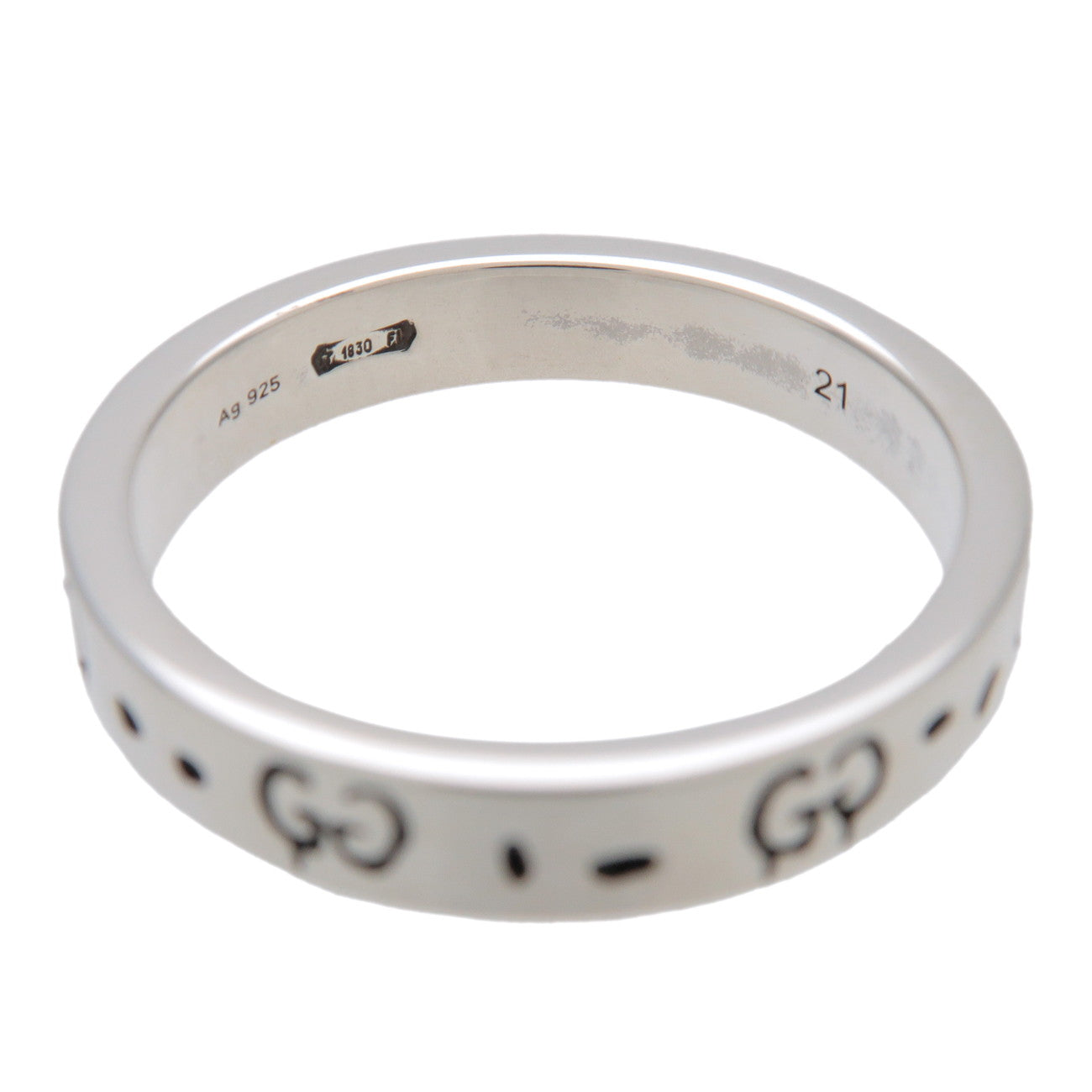 GUCCI Ghost Ring SV925 #21 US9.5 EU61 HK21 Silver 477932