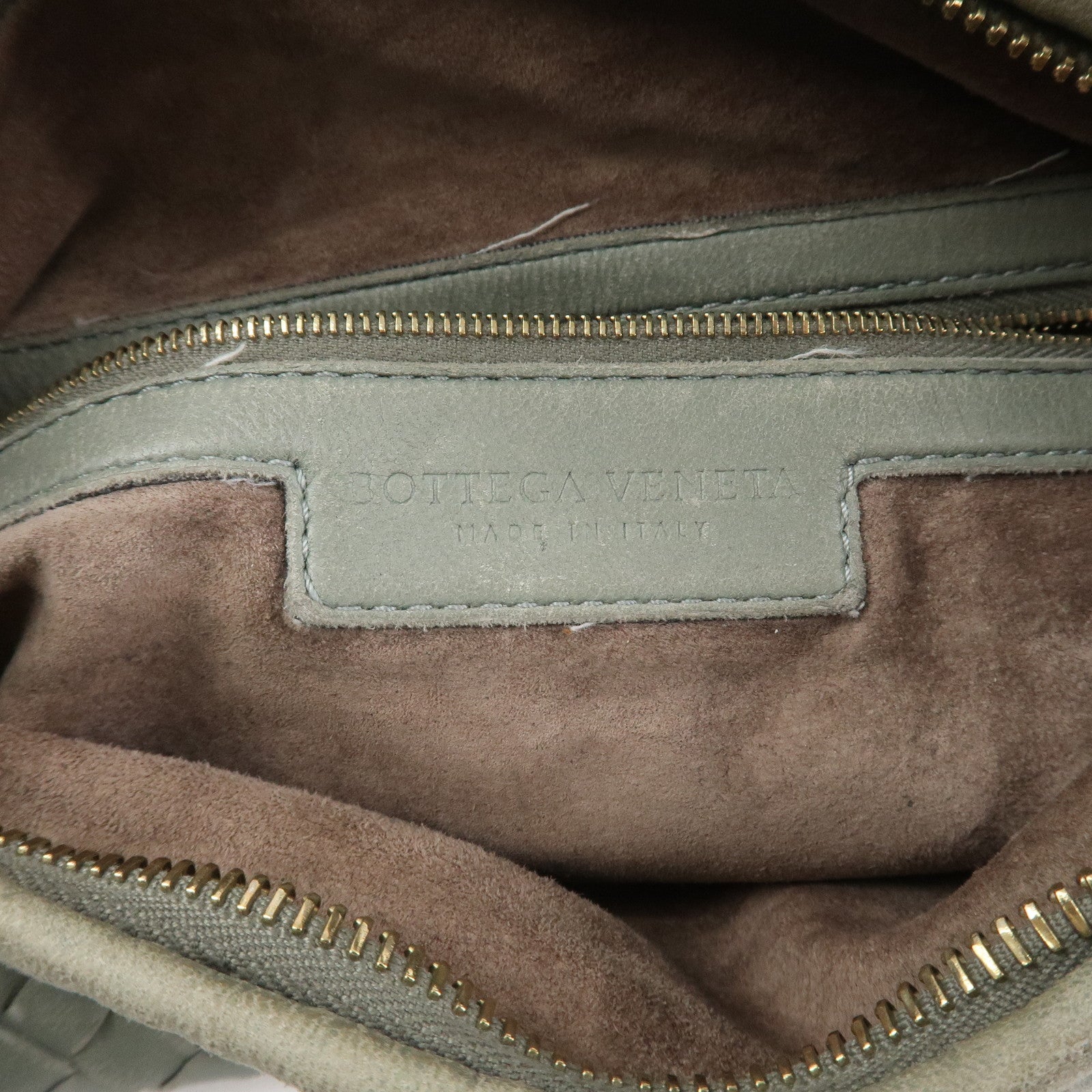 BOTTEGA VENETA  Hobo Intrecciato Leather Shoulder Bag Hand Bag Grey