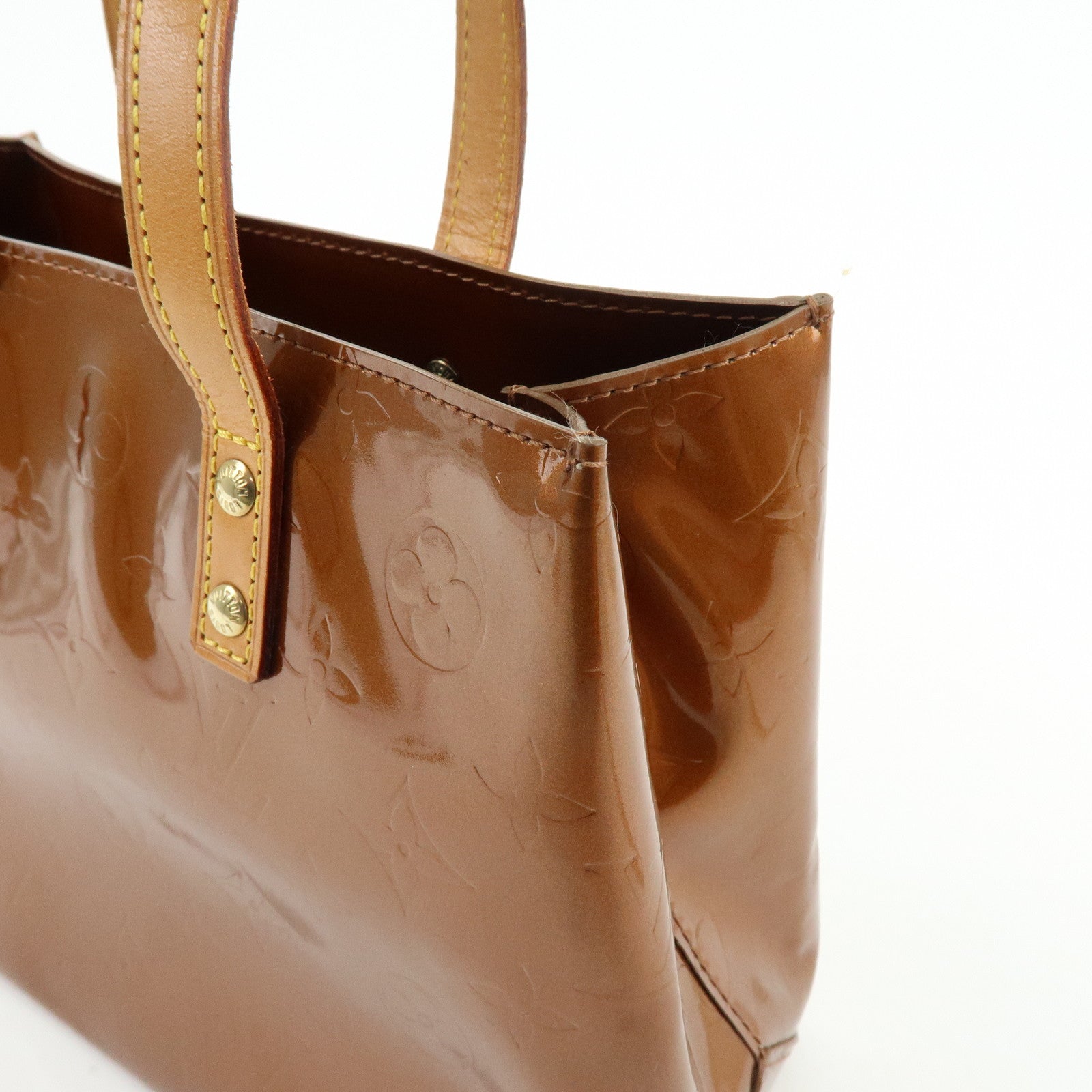 Louis Vuitton Monogram Vernis Reade PM Hand Bag Bronze M91146