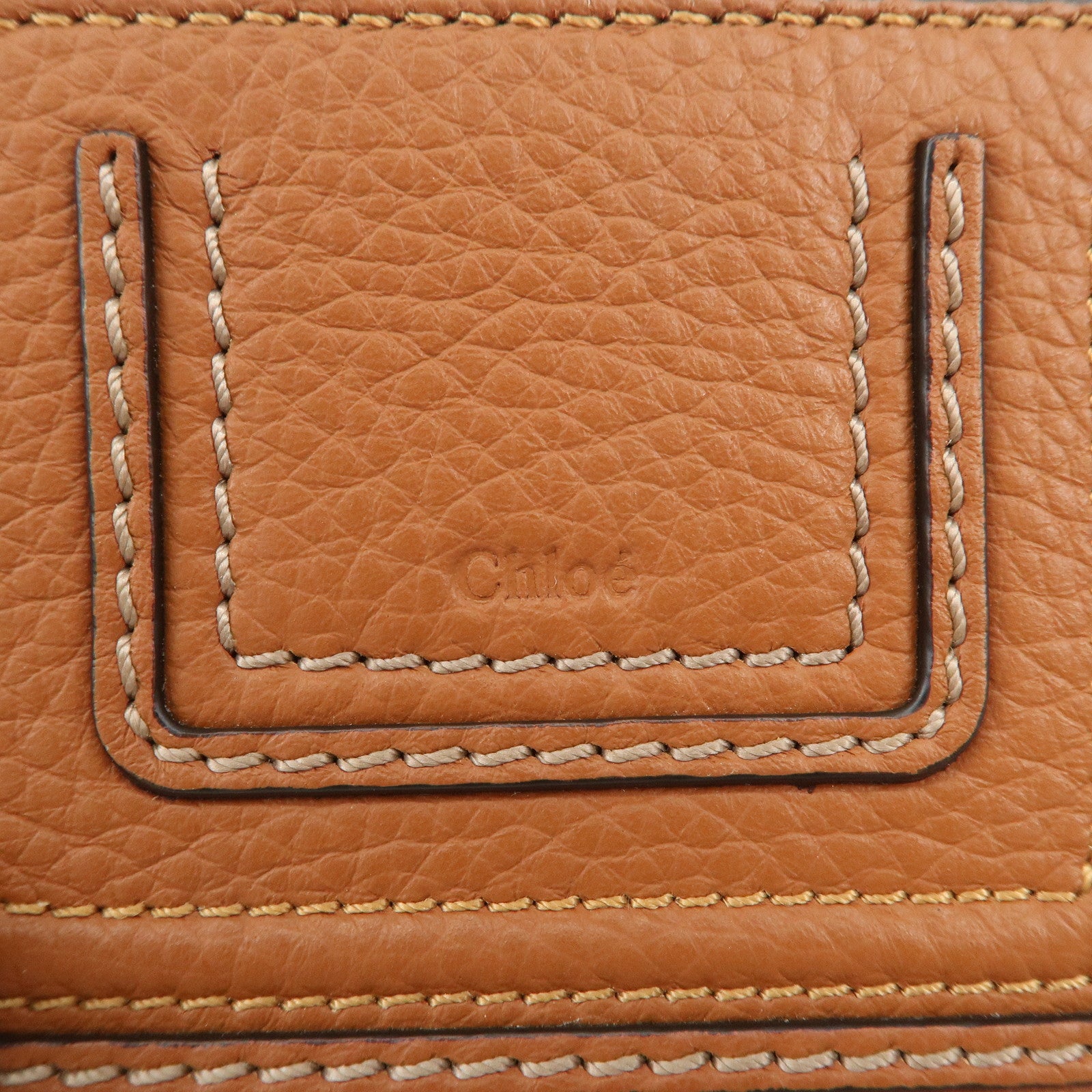 Chloe Marcie Logo Leather Shoulder bag Crossbody Bag Brown