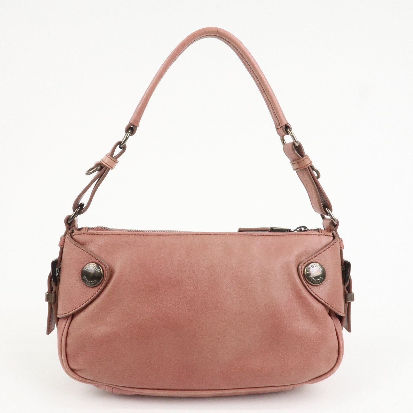 PRADA Leather Shoulder Bag Hand Bag Pink